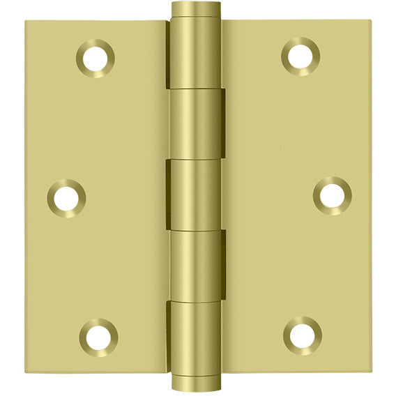 3.5" x SQR Solid Brass Hinge 2/pk - Polished Brass