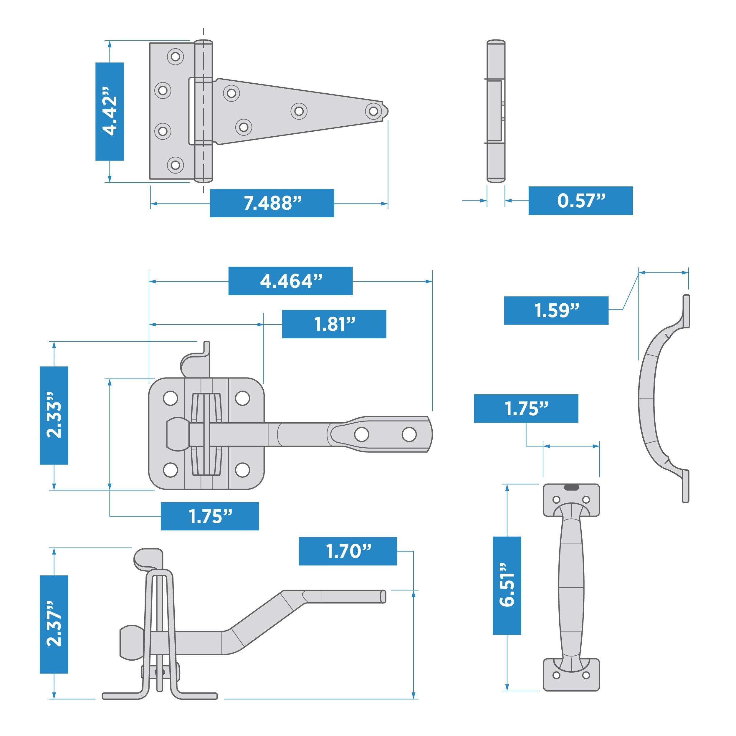National Hardware - N166-008 V1114 Gate Kit - Galvanized