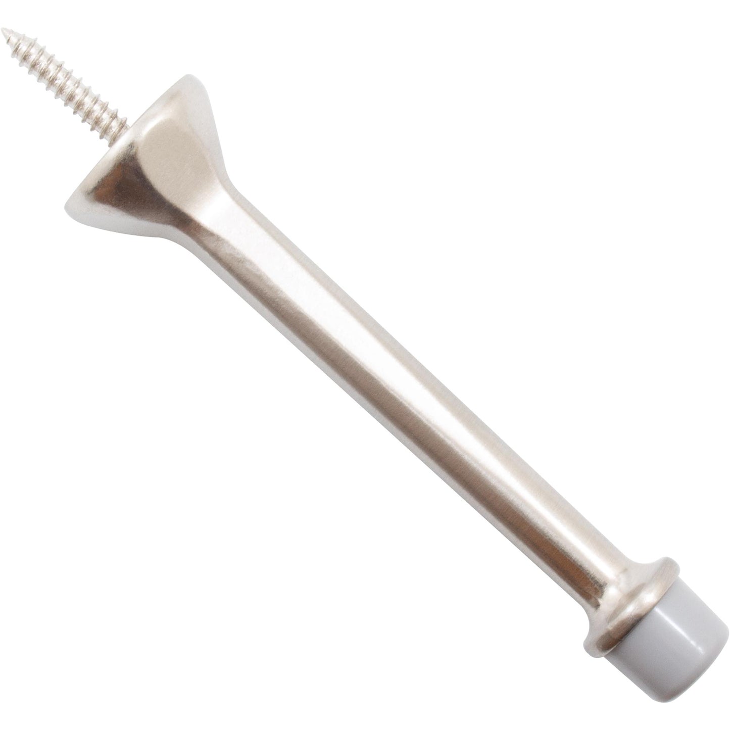 Stone Harbor Hardware Heavy-Duty Solid Door Stop, 4 Inches, Satin Nickel