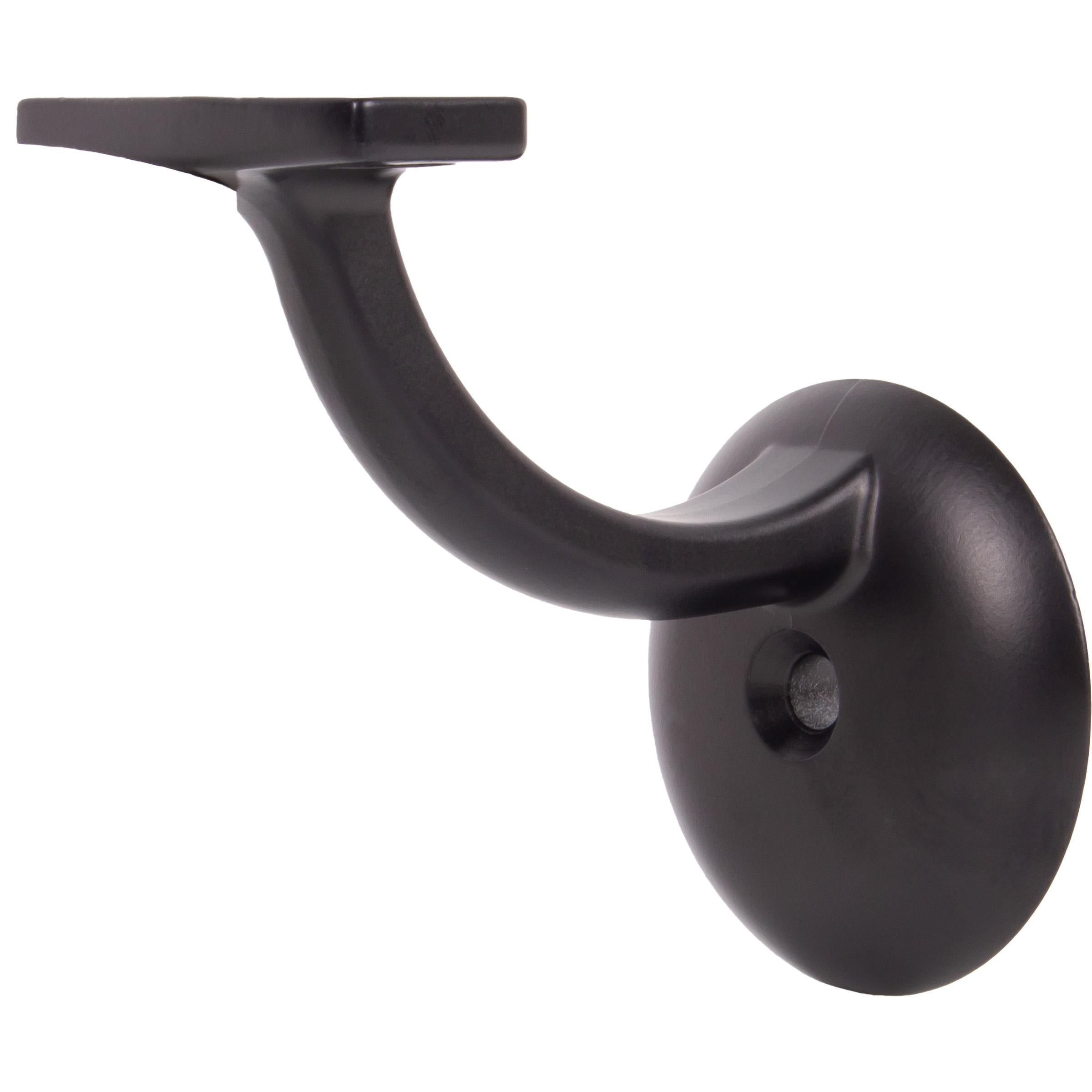 Stone Harbor Hardware Heavy-Duty Round Handrail Bracket, Matte Black