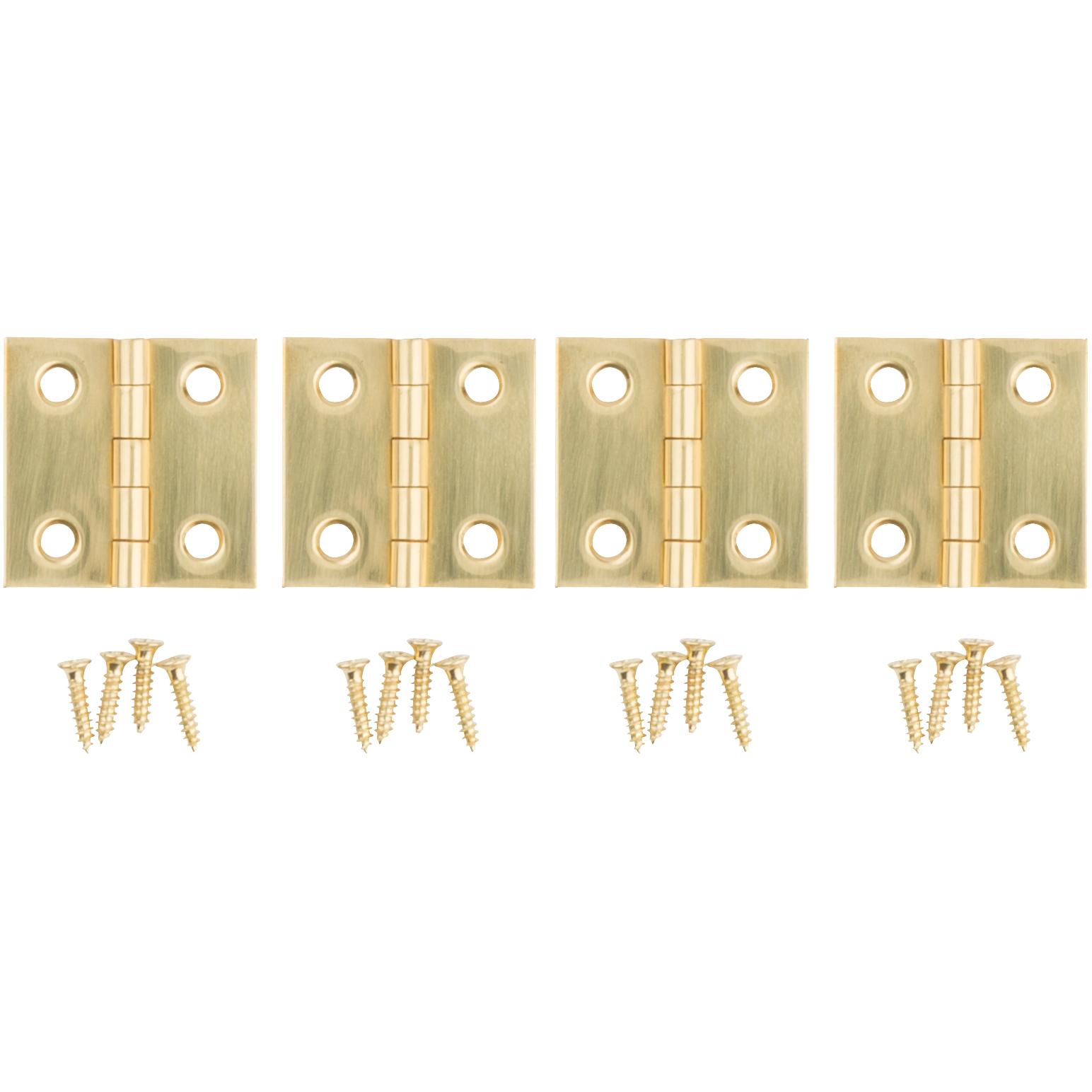 National Hardware - V1802 1" x 1" Hinge 4/pk - Polished Brass