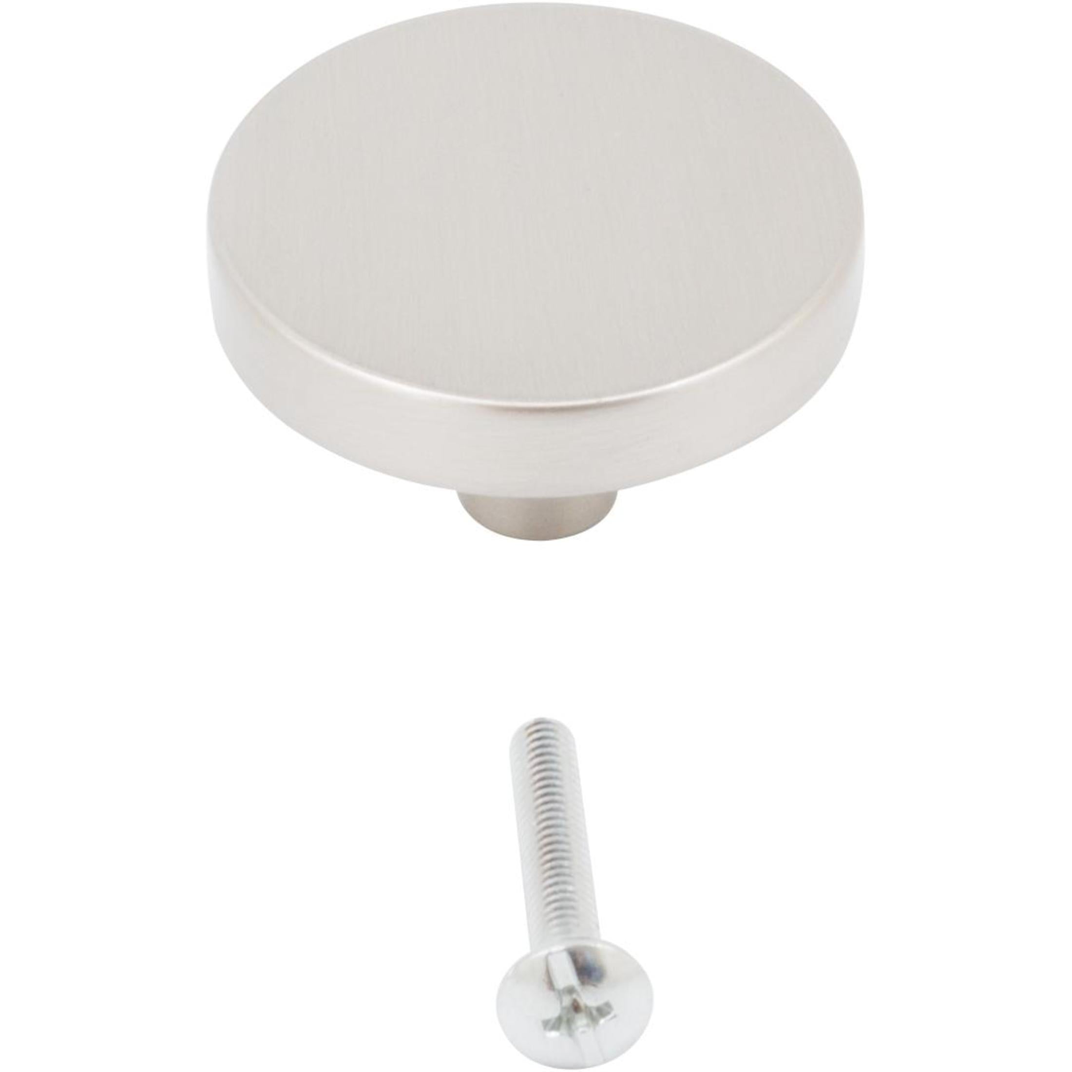 Contemporary Round Cabinet Knob, 1-1/2 Inches, Zinc Base Material