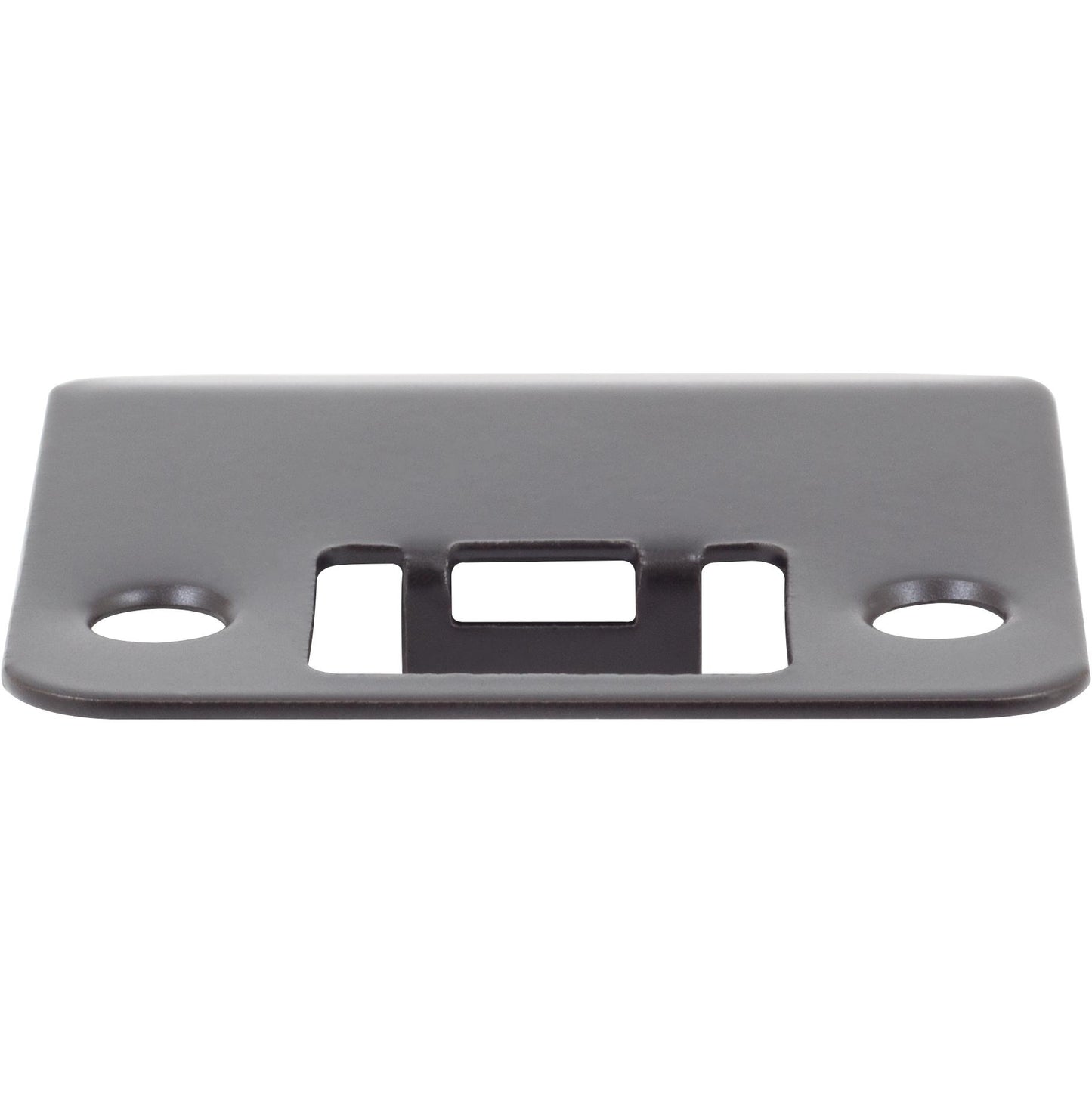 Stone Harbor Hardware Round Corner Extended Lip Strike Plate, 2-1/4" x 1-1/2", (2" Overall Length), Matte Black