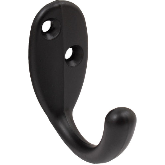 Stone Harbor Hardware Single Robe Hook, 1-15/16" High, 1-5/8" Projection, Matte Black
