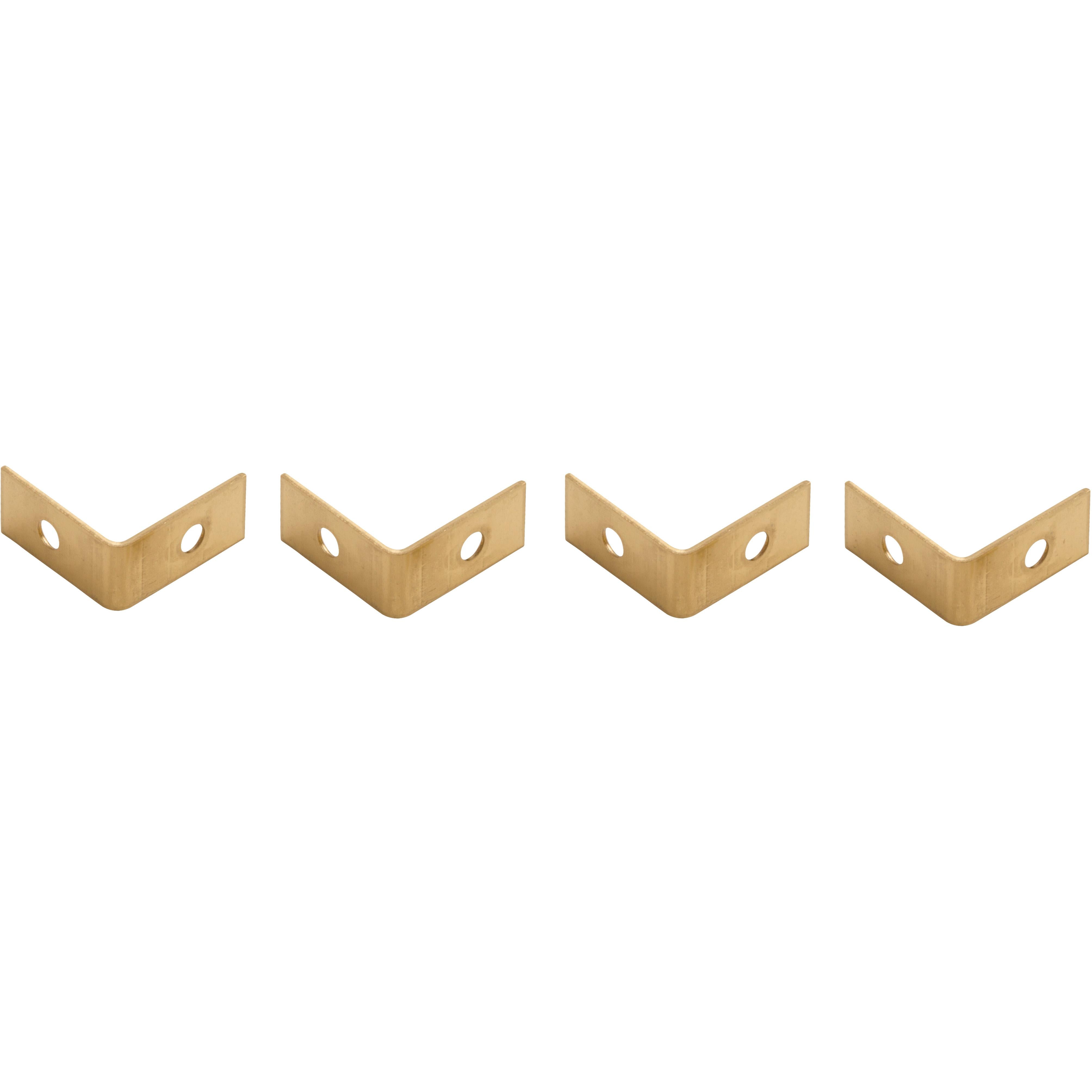 V1875 1" x 1/2" Corner Brace 4/pk - Polished Brass