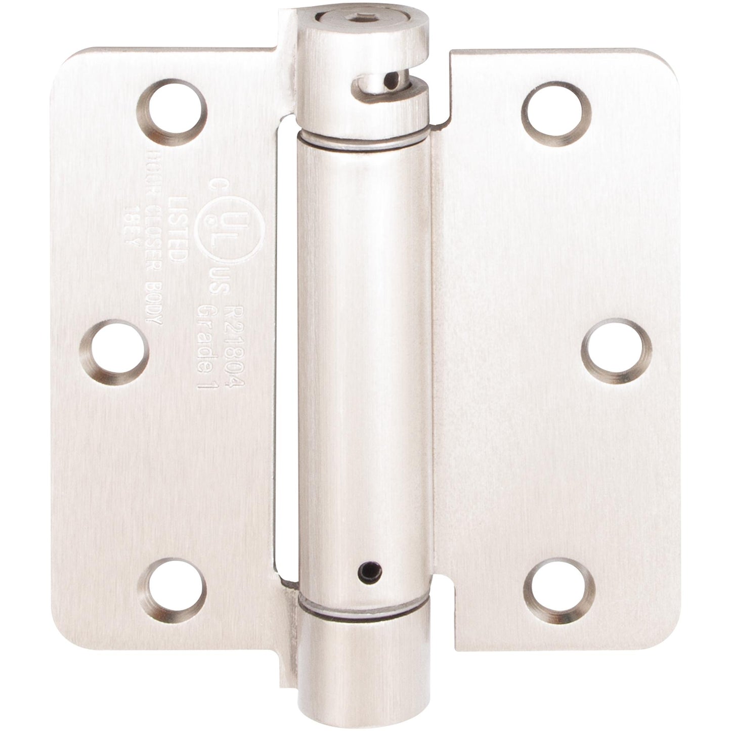 Stone Harbor Hardware Adjustable Spring Hinge, 3-1/2 Inches, 1/4" Radius Corner, Satin Nickel