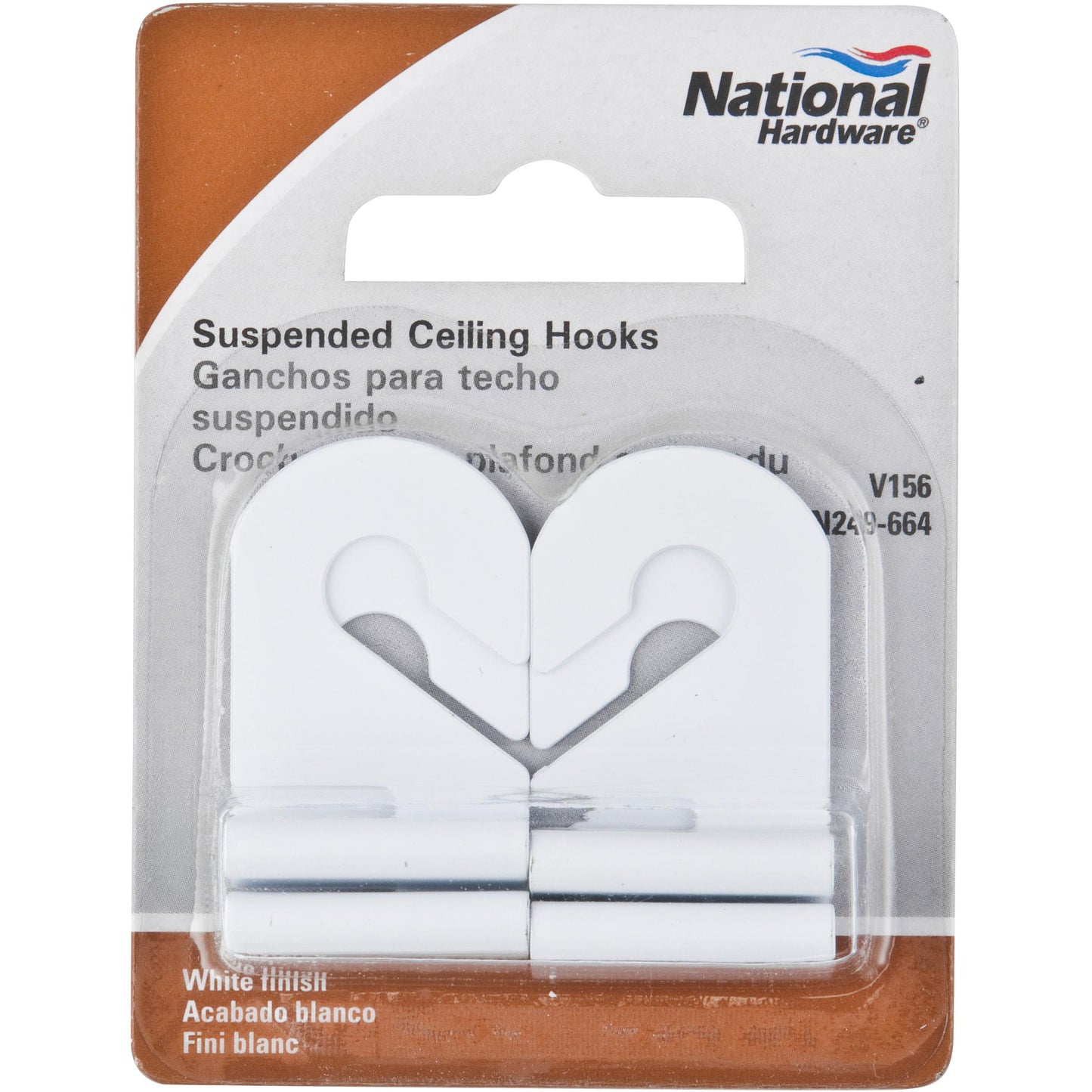 V156 Suspended Ceiling Hook 2/pk - White