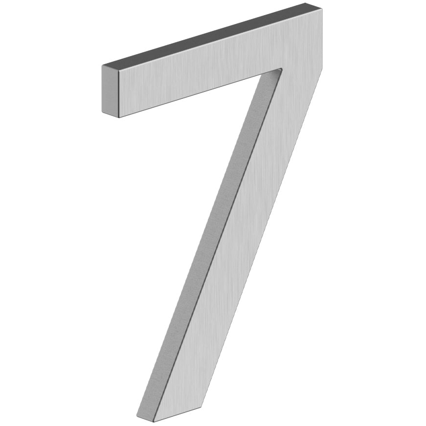 House Number 7 with Risers (E Series) - Stainless Steel