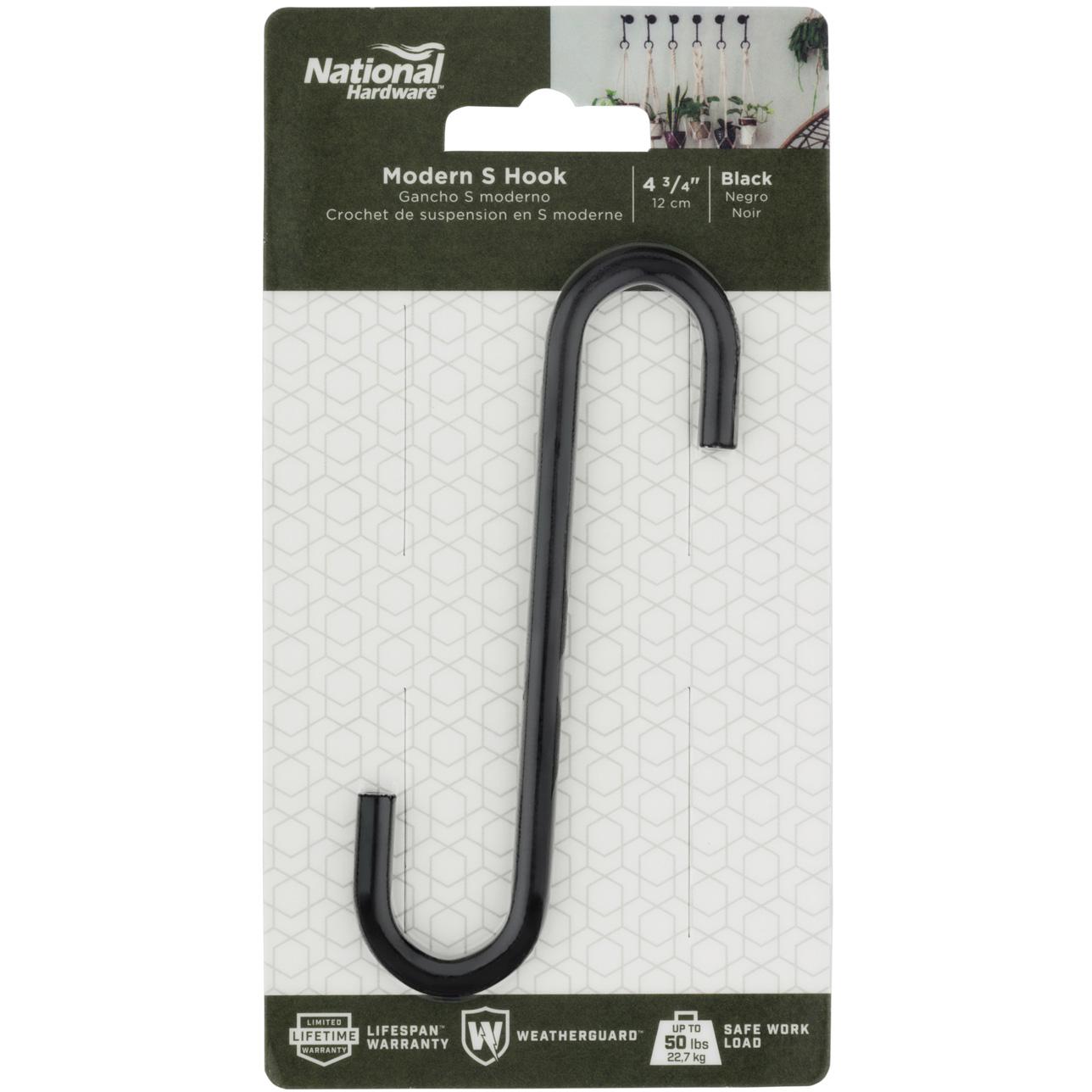 V2648 Small Modern S Hook - Black