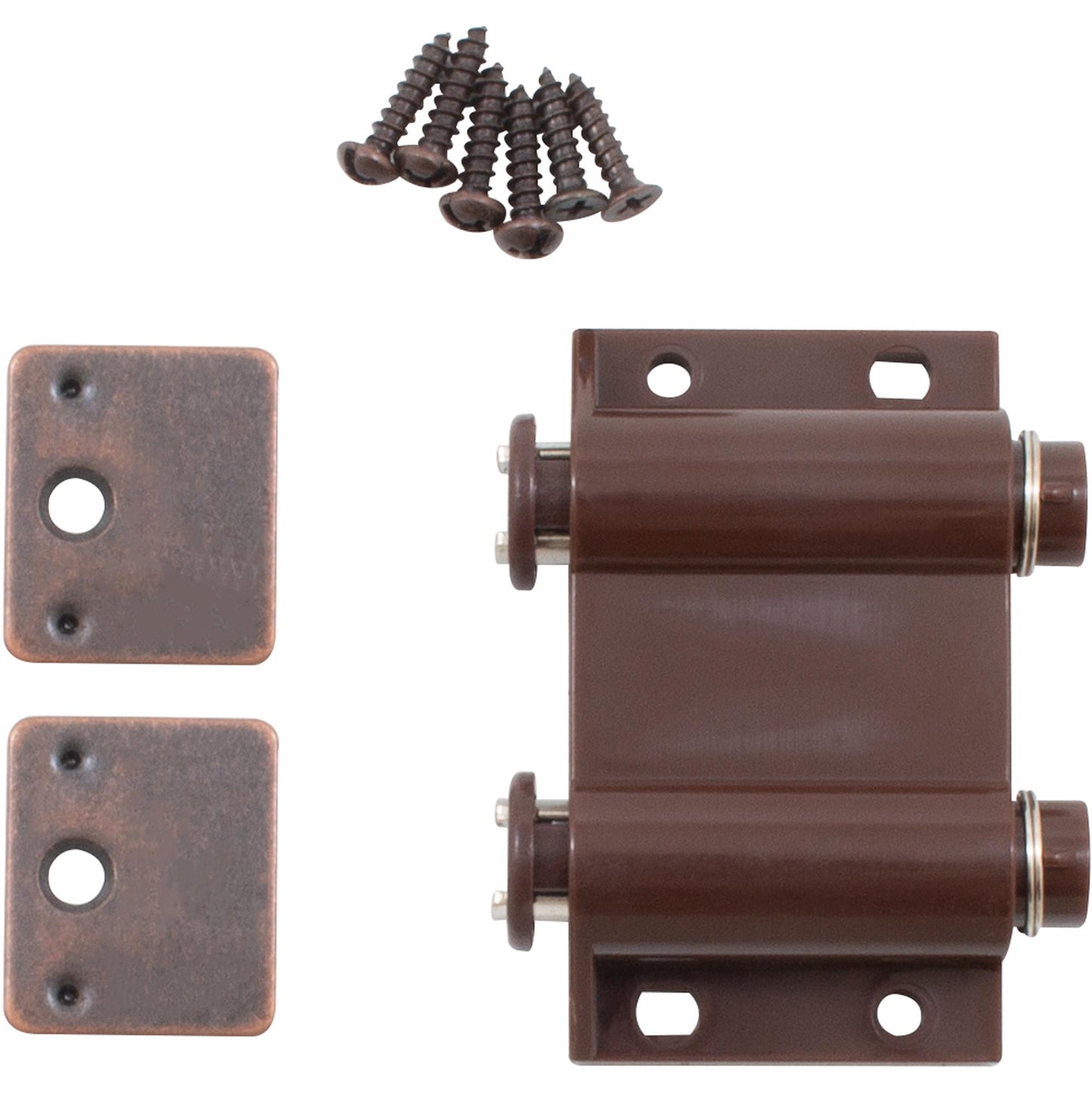 Stone Harbor Hardware Magnetic Touch Latch, Double, Dark Brown