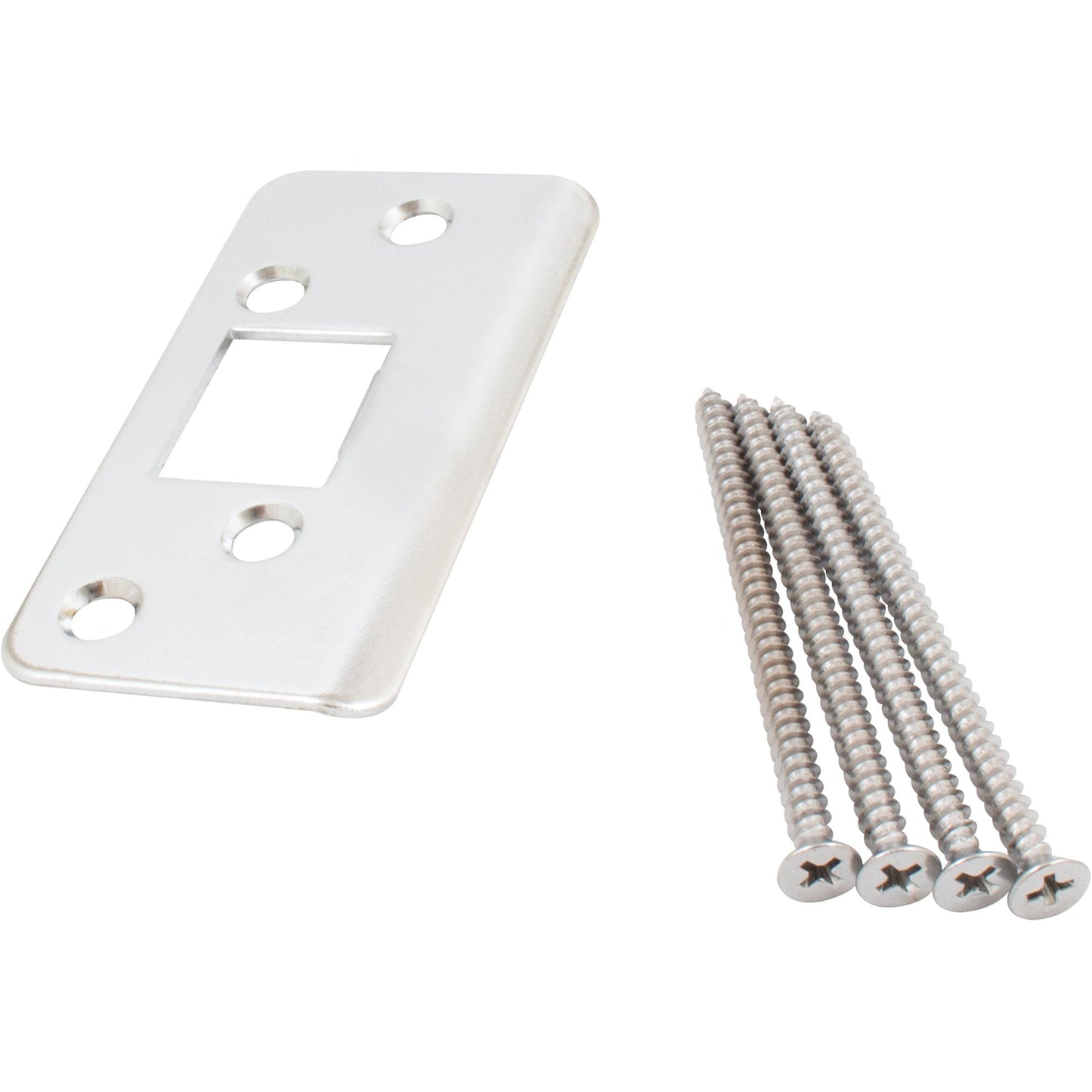 Stone Harbor Hardware Jamb Saver Strike Plate, 1-7/8" x 3-5/8", 2-1/4" Center-to-Center, Polished Chrome