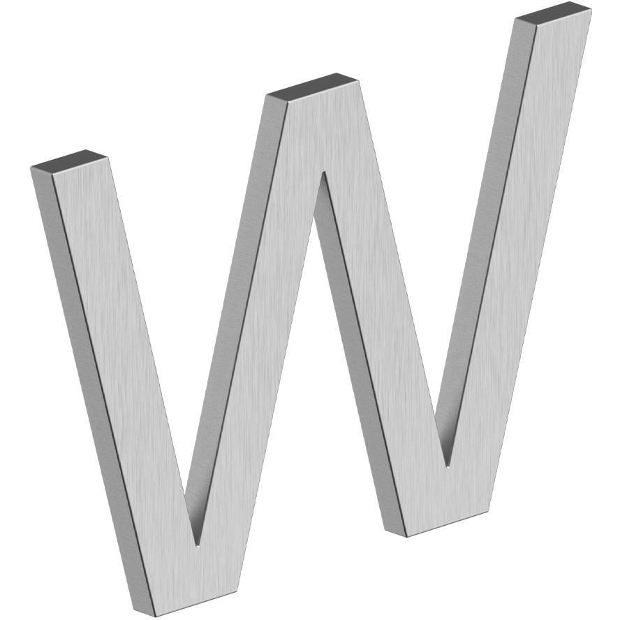 Deltana RNE-WU32D 4" E Series Letter W with Risers - Stainless Steel