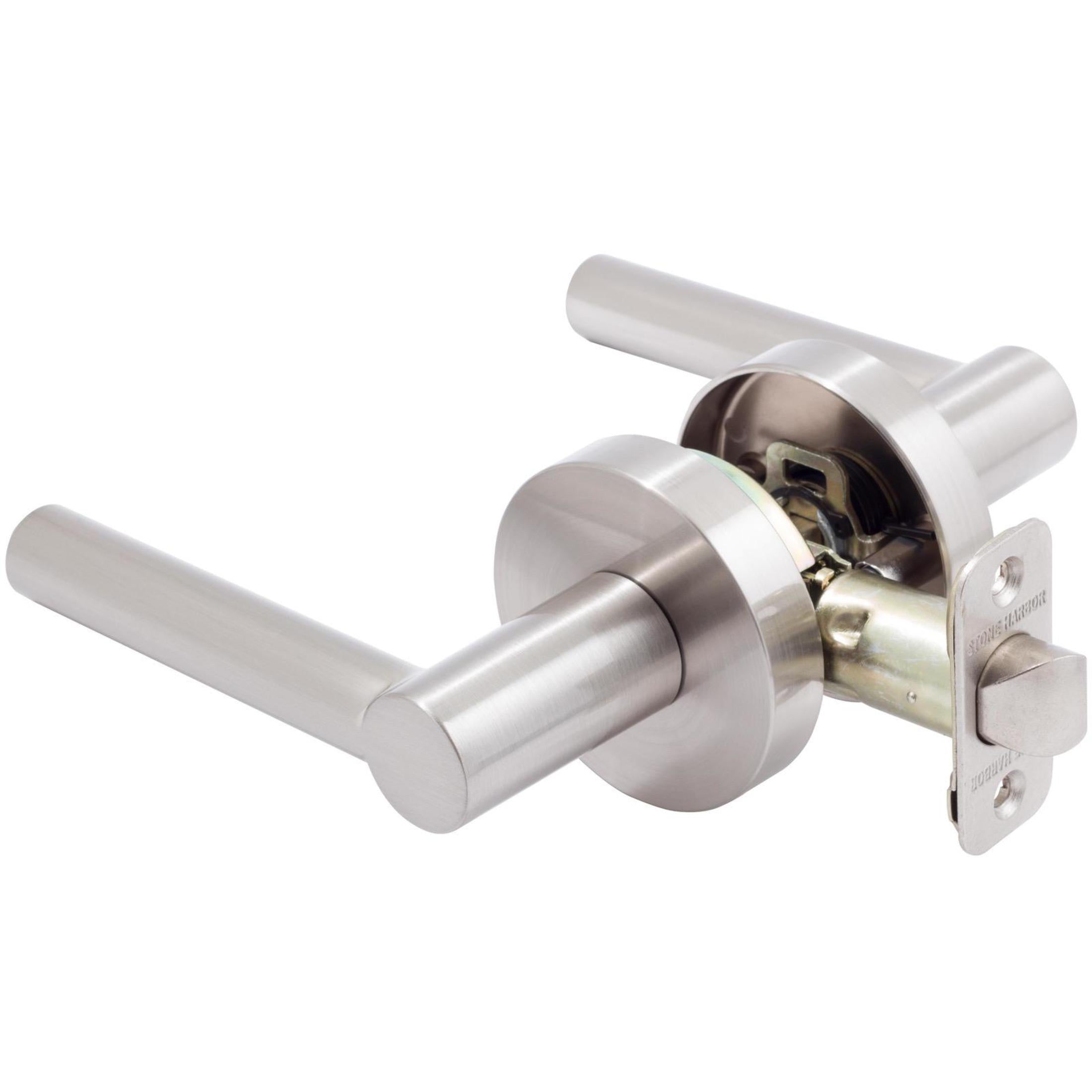 Zurich Door Lever with Round Rosette, Passage (Hall/Closet) Function