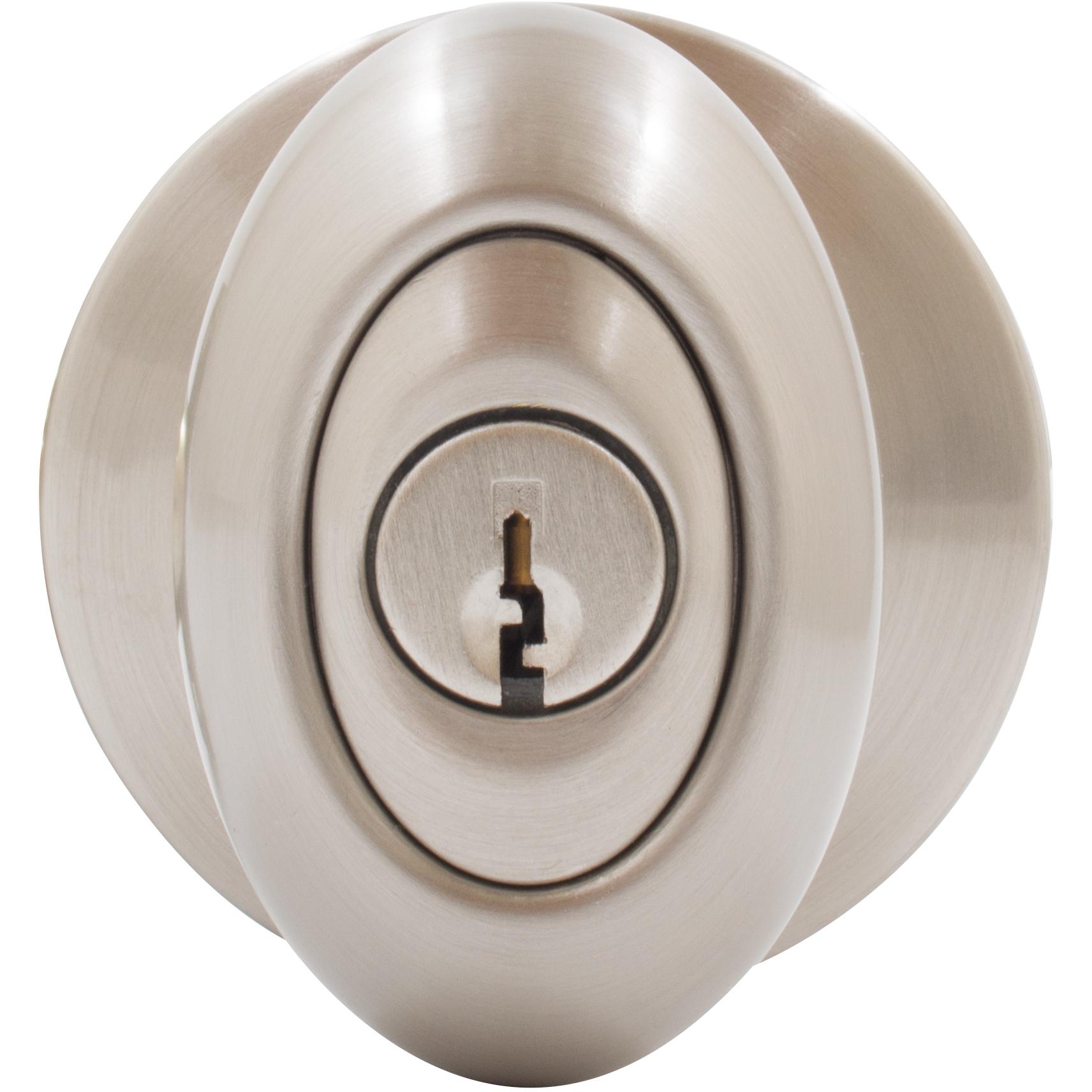 Stone Harbor Hardware Springhill Door Knob, Entry Latch, SC Keyway, Satin Nickel