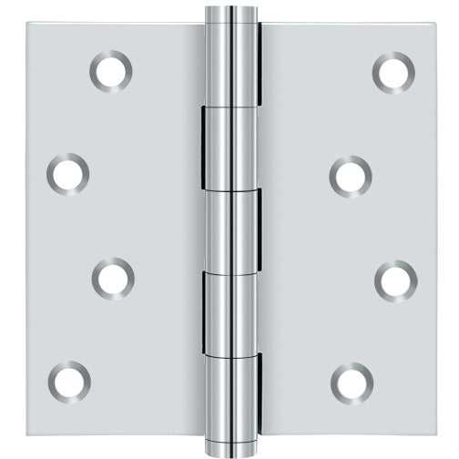 4.0" x SQR Solid Brass Hinge 2/pk - Polished Chrome