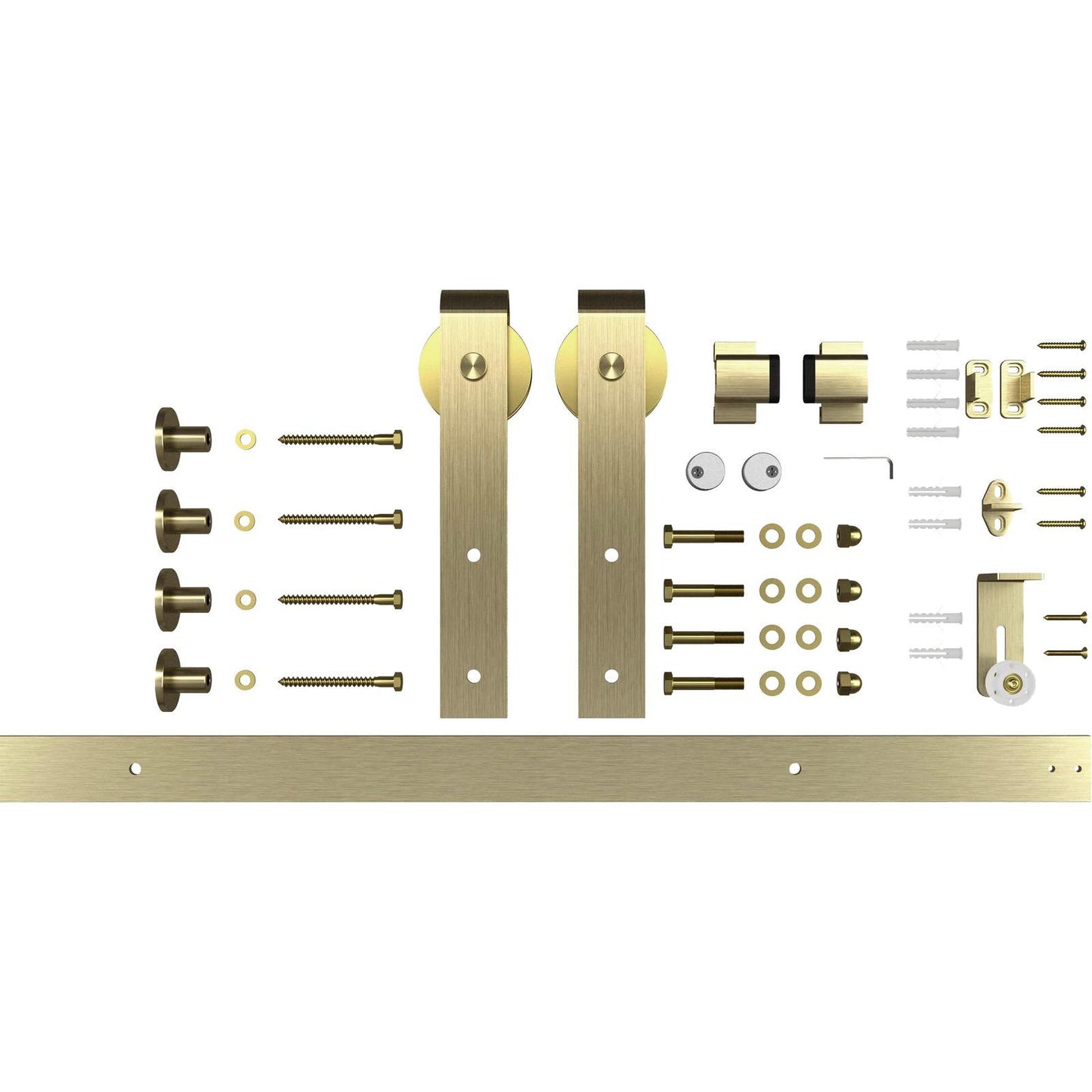 National Hardware - 927 72" Designer Interior Barn Door Kit with Soft Close - Brushed Gold