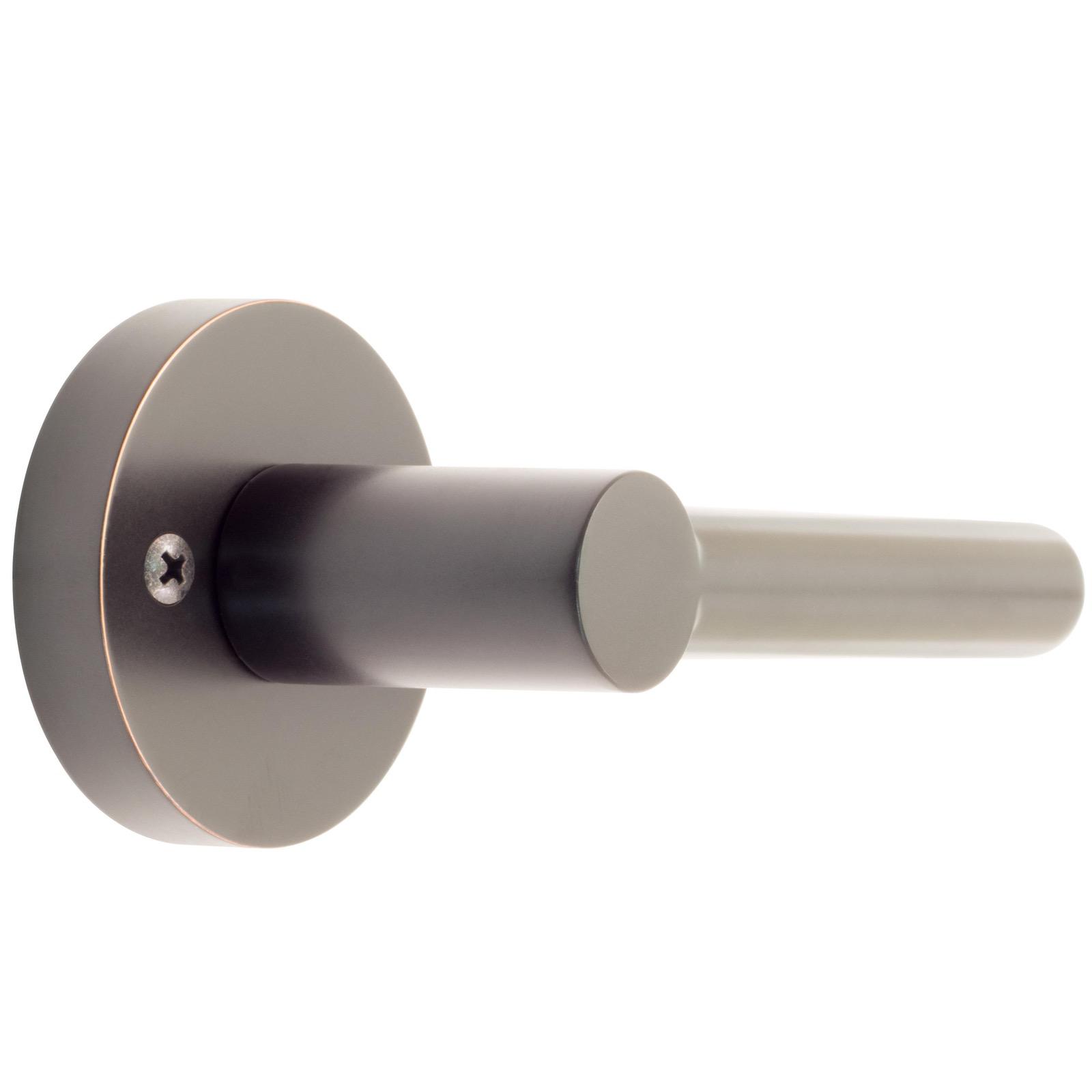 Stone Harbor Hardware Zurich Door Lever with Round Rosette, Dummy (Non-Turning) Latch, Vintage Bronze