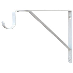 Stone Harbor Hardware Flat Back Shelf Bracket with 2-1/2" Drop, 10-7/8", White