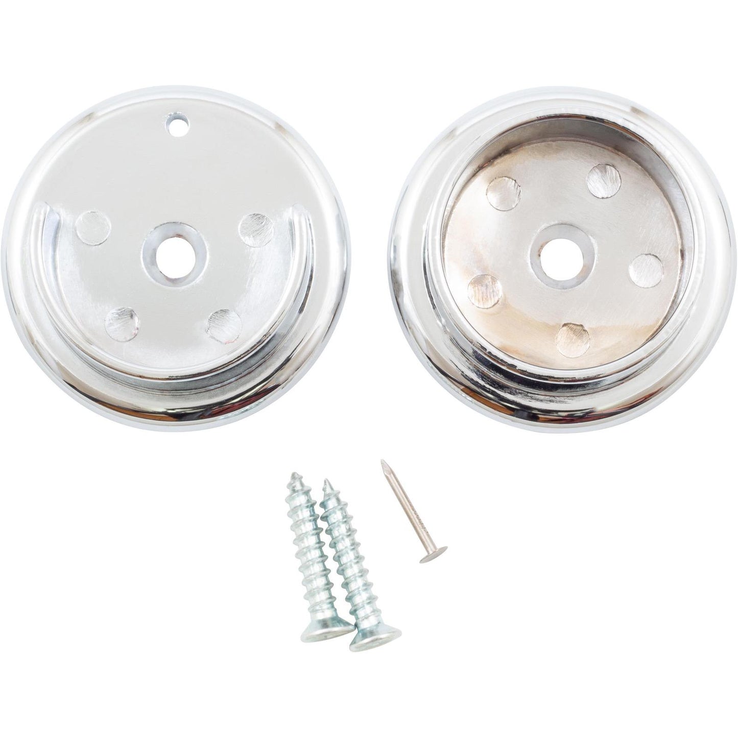 Stone Harbor Hardware Heavy-Duty Metal Pole Sockets, Fits Poles up to 1-3/8" Diameter, Polished Chrome