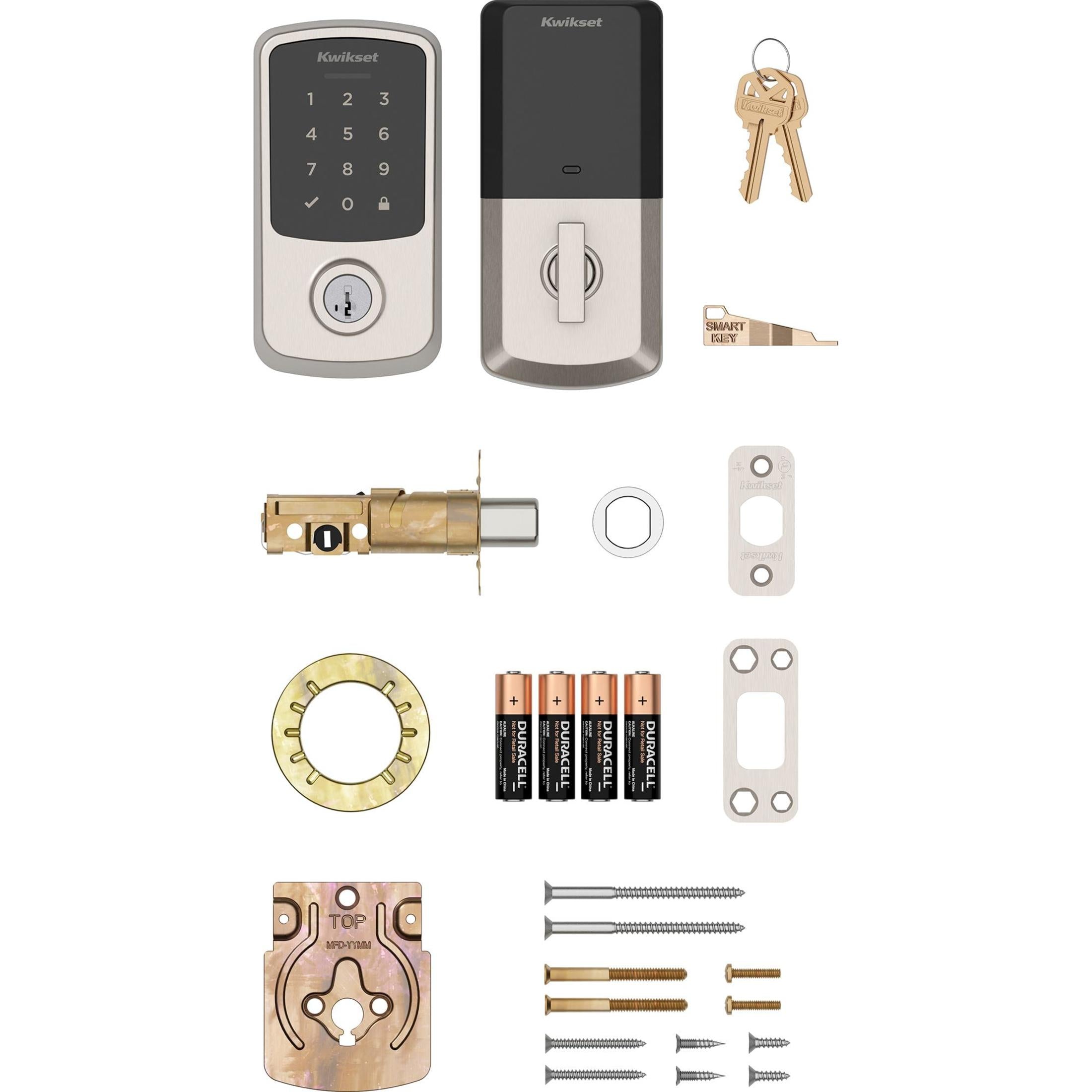 9400 BLE THRD TPD 15 SMT TPR RCALFD Transitional Aura Reach Touchpad Deadbolt - Satin Nickel