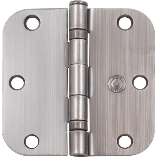 Stone Harbor Hardware Ball Bearing Hinge, 3-1/2 Inches, 5/8" Radius Corner, Bulk Pack (100 Each), Antique Nickel