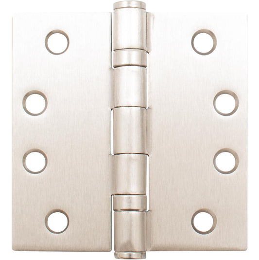 Stone Harbor Hardware Commercial Grade Ball Bearing Hinge, 4-1/2 Inches, Square Corner, .134 Gauge, Satin Nickel