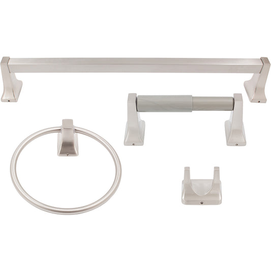 Stone Harbor Hardware Lakewood Bathroom Set, 4-Piece, Satin Nickel