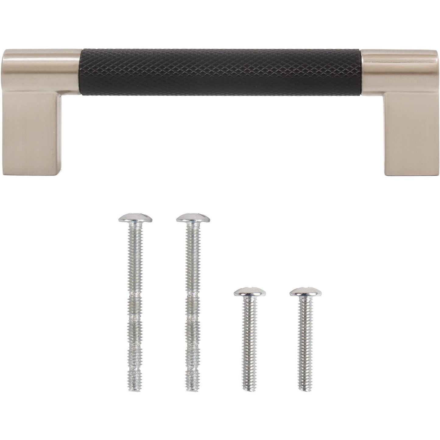 Stone Harbor Hardware Urban Cabinet Pull, 96 Millimeters, Matte Black with Satin Nickel Ends