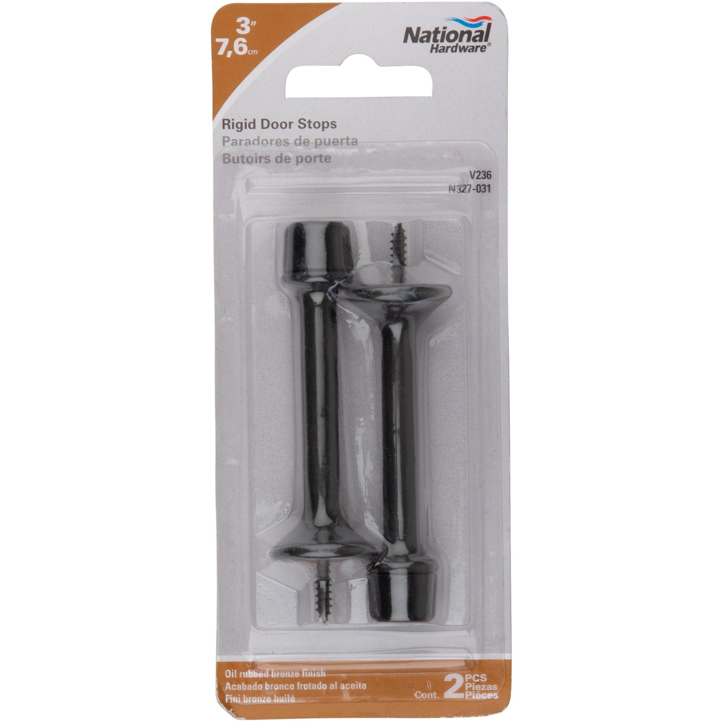 V236 3" Rigid Door Stop 2/pk - Oil-Rubbed Bronze