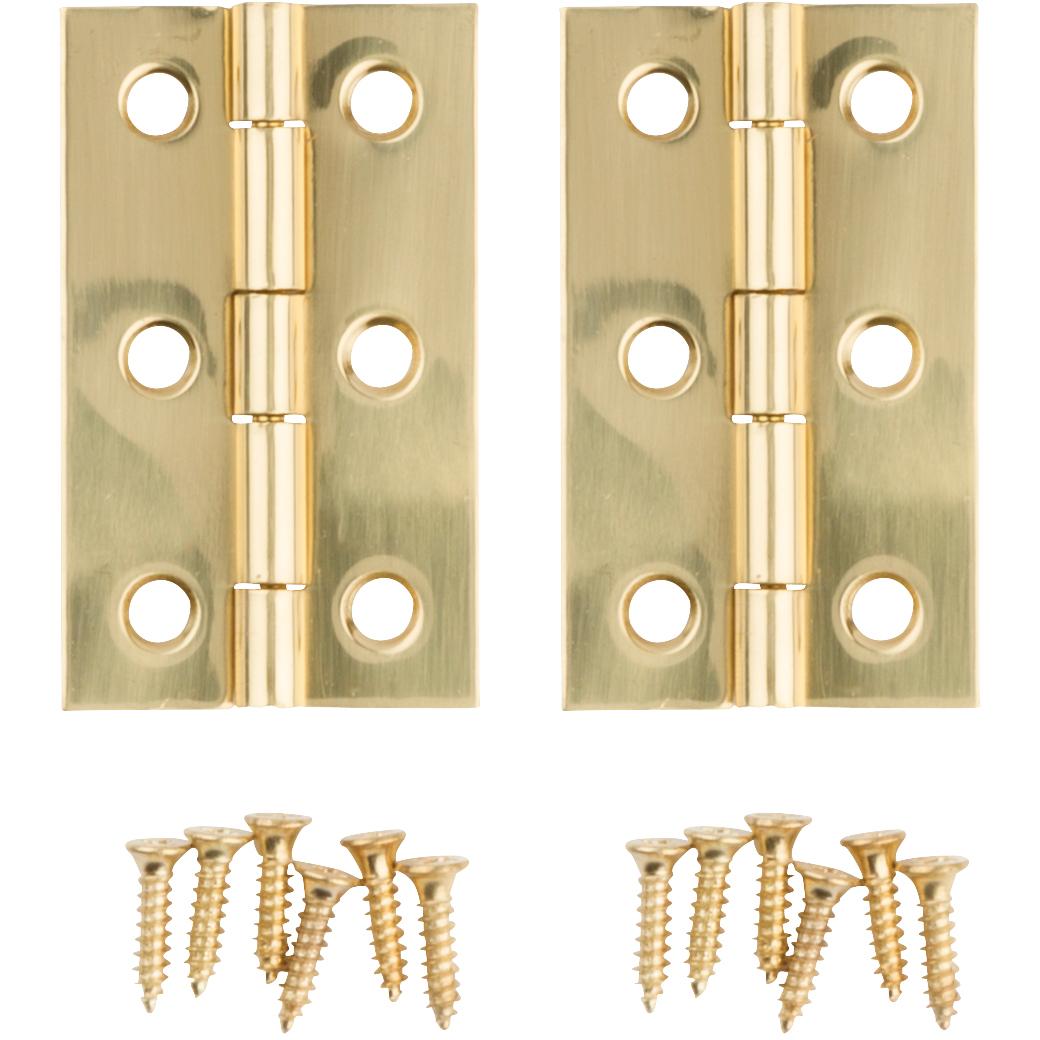 V1801 2" x 1-3/16" Hinge 2/pk - Polished Brass