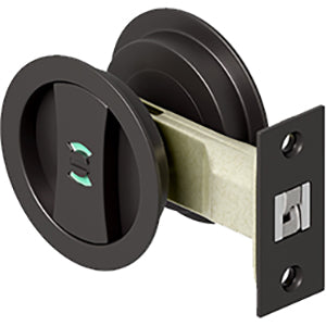 Deltana Solid Brass Sliding Door Round Privacy Lock - Oil-Rubbed Bronze