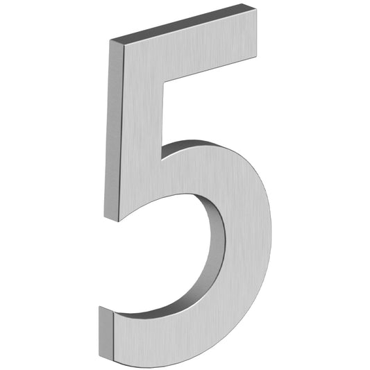 House Number 5 with Risers (B Series) - Stainless Steel