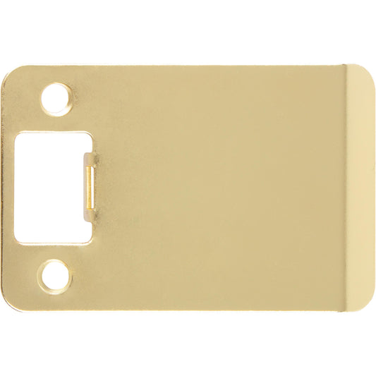 Stone Harbor Hardware Round Corner Extended Lip Strike Plate, 2-1/4" x 3", (3-1/2" Overall Length), Polished Brass