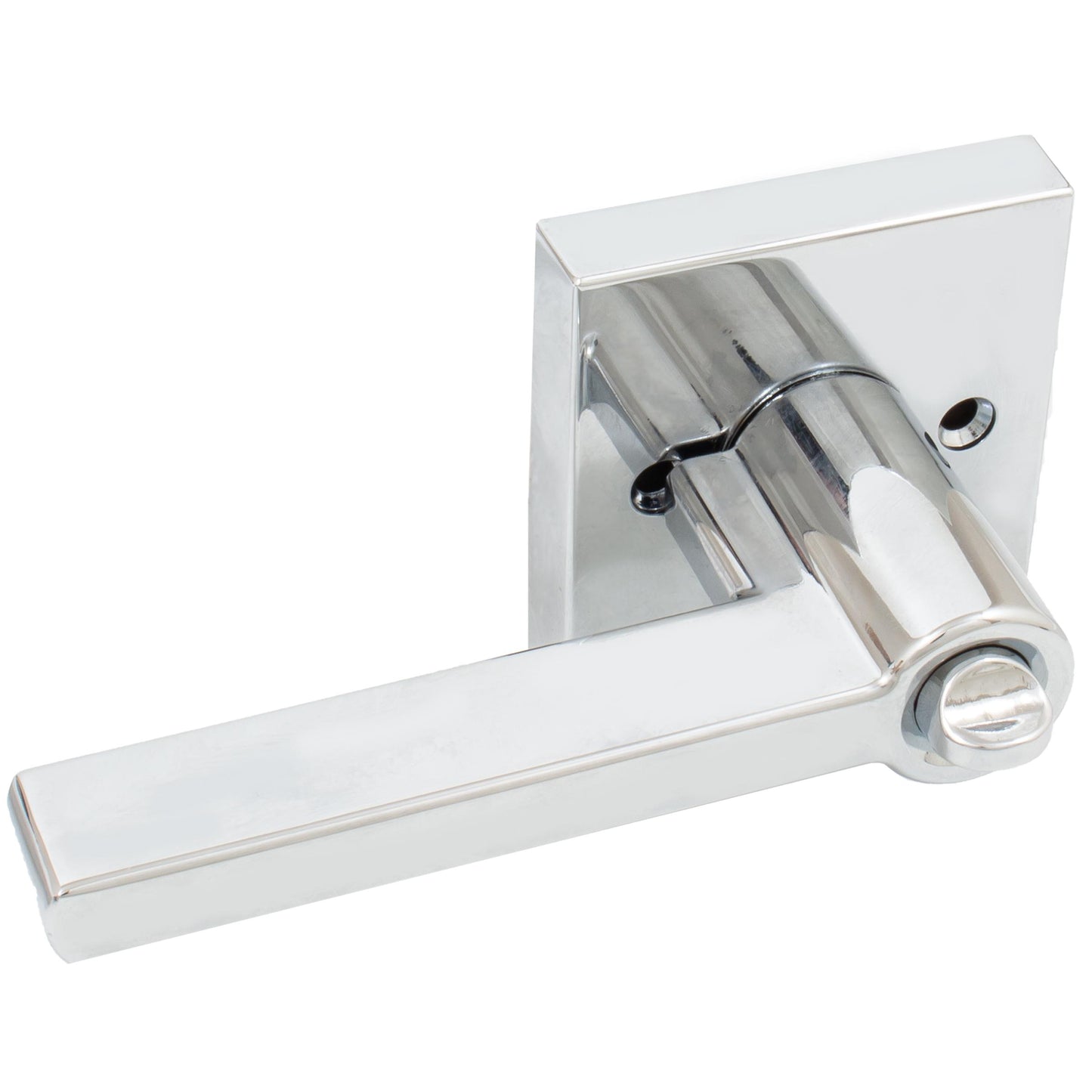 Stone Harbor Hardware Vienna Door Lever with Square Rosette, Entry Latch, KW Keyway, Polished Chrome