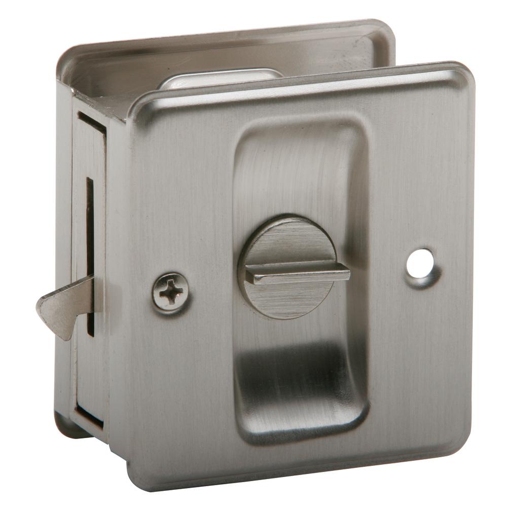 SCHLAGE LOCK CO SC991B-619 Sliding DR Lock, Satin Nickel