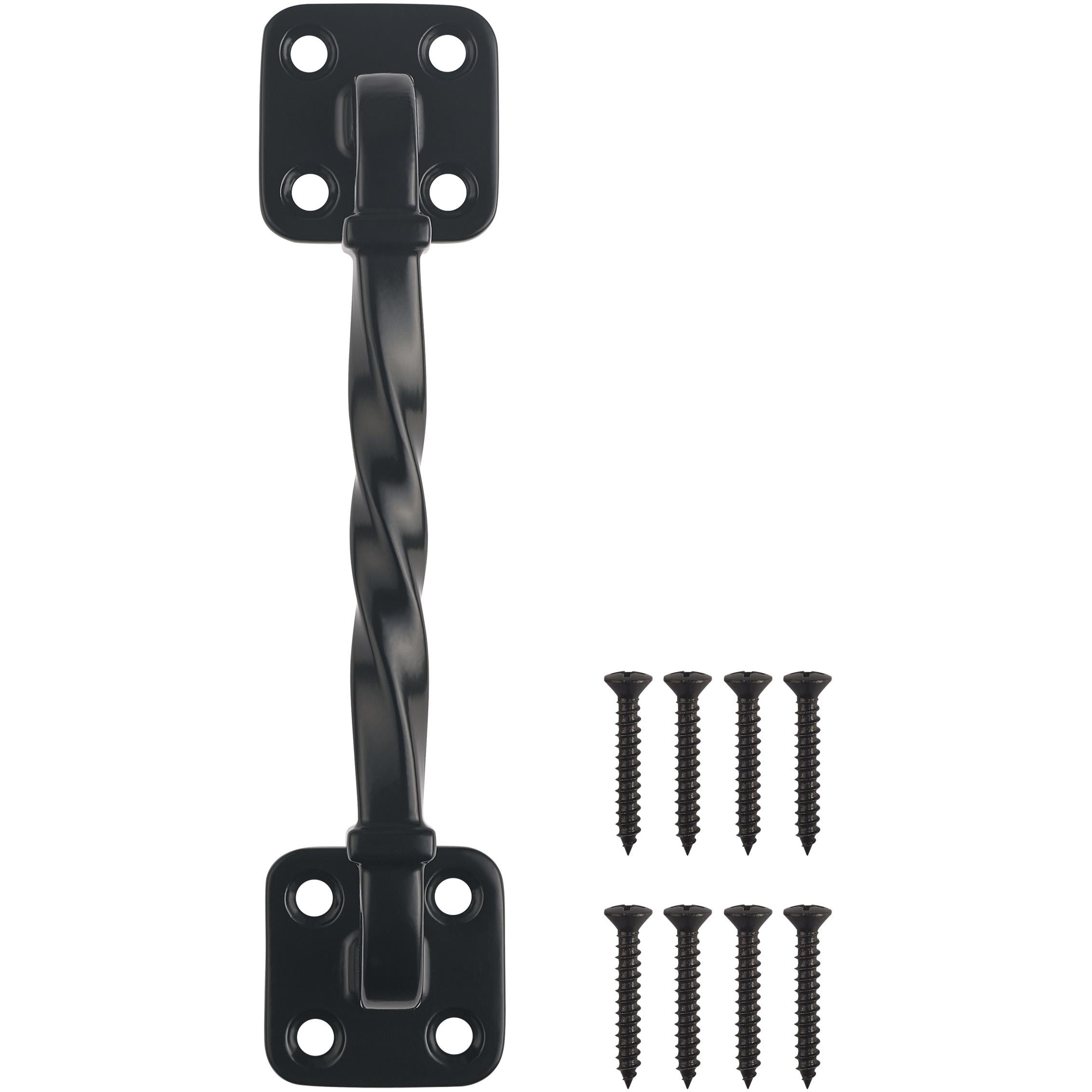 National Hardware - N166-038 V1171 7" Twisted Rod Gate Pull - Matte Black
