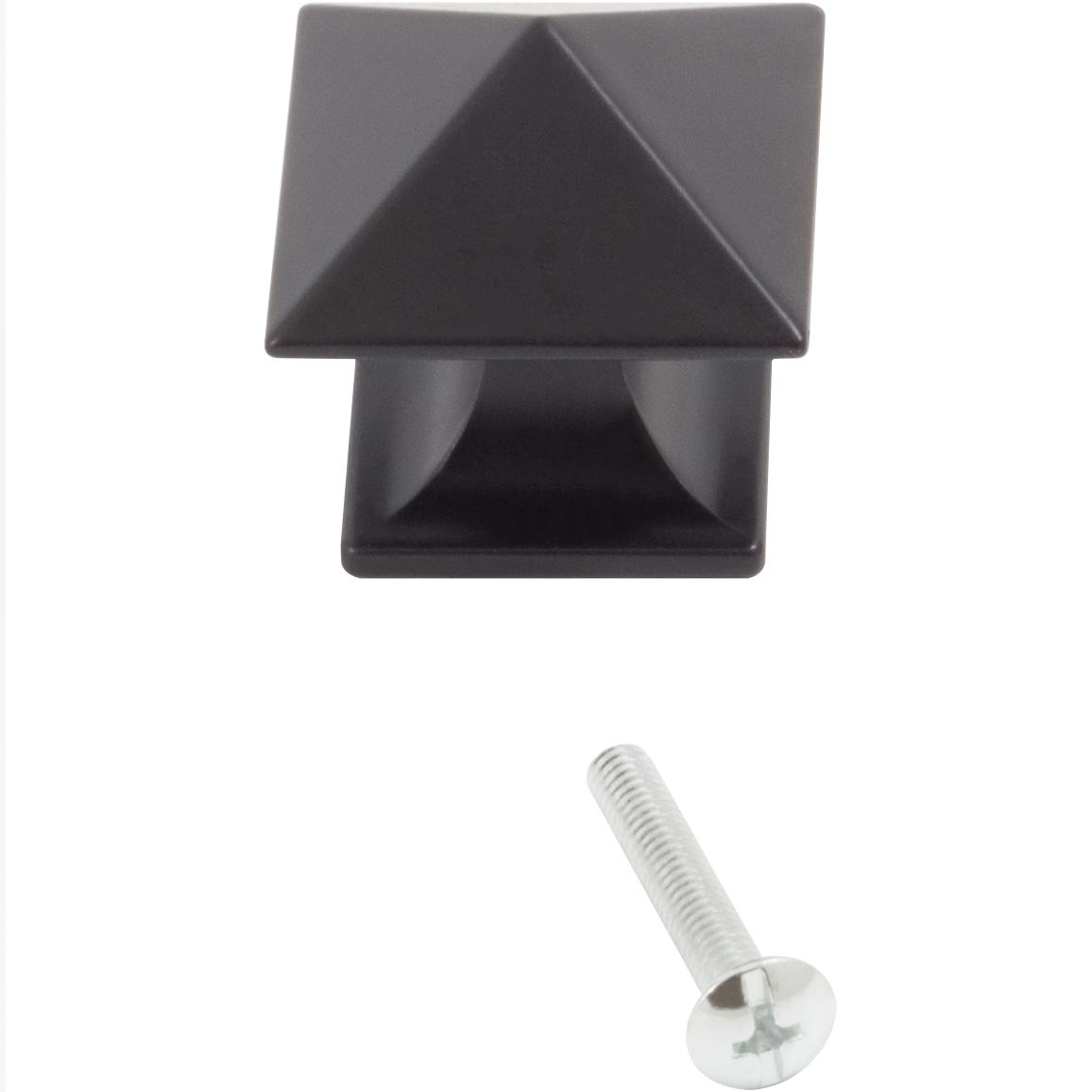 Stone Harbor Hardware Livingstone Cabinet Knob, 1-1/4 Inches, Matte Black