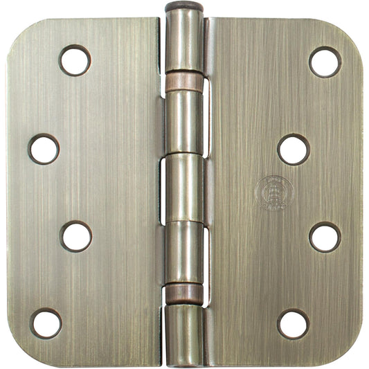 Stone Harbor Hardware Ball Bearing Hinge, 4 Inches, 5/8" Radius Corner, Bulk Pack (100 Each), Antique Brass