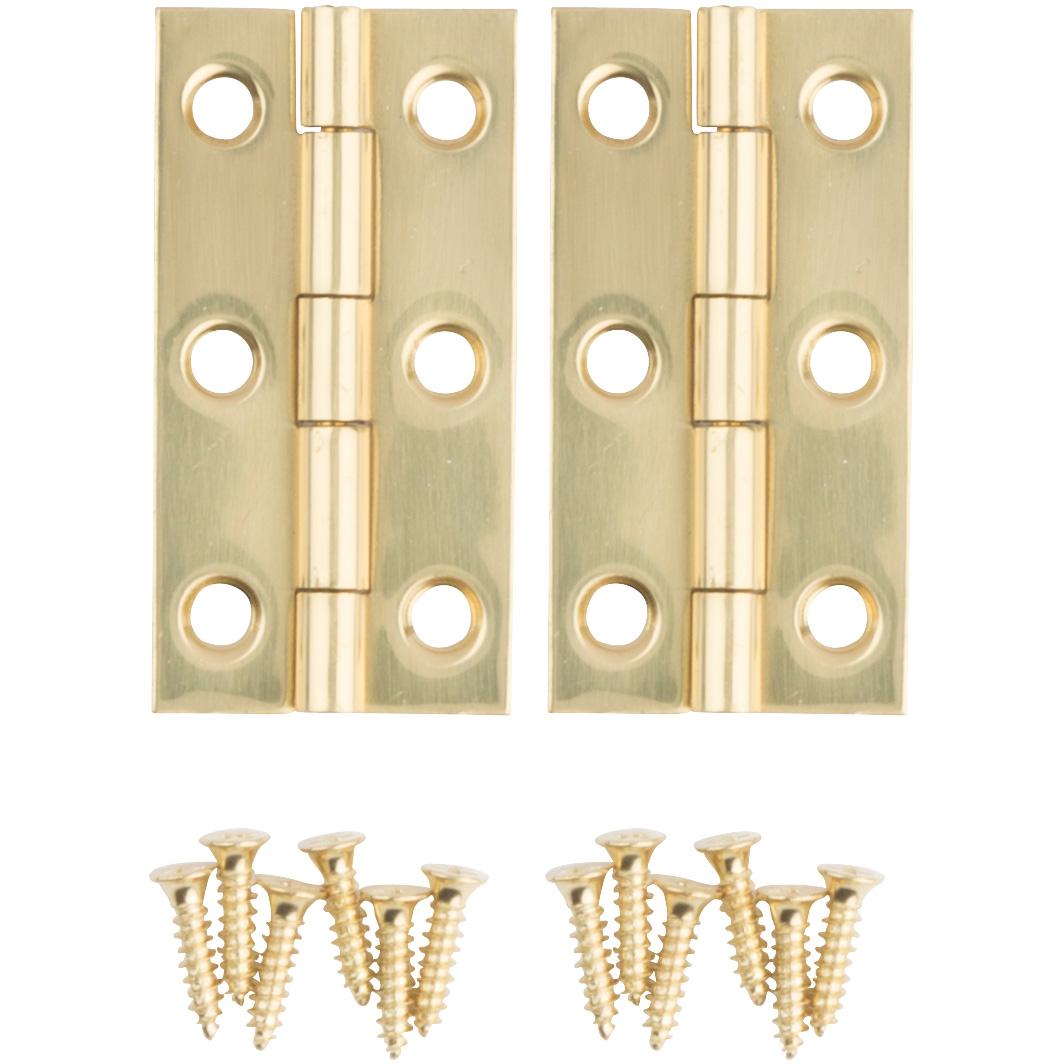V1800 2" x 1" Narrow Hinge 2/pk - Polished Brass