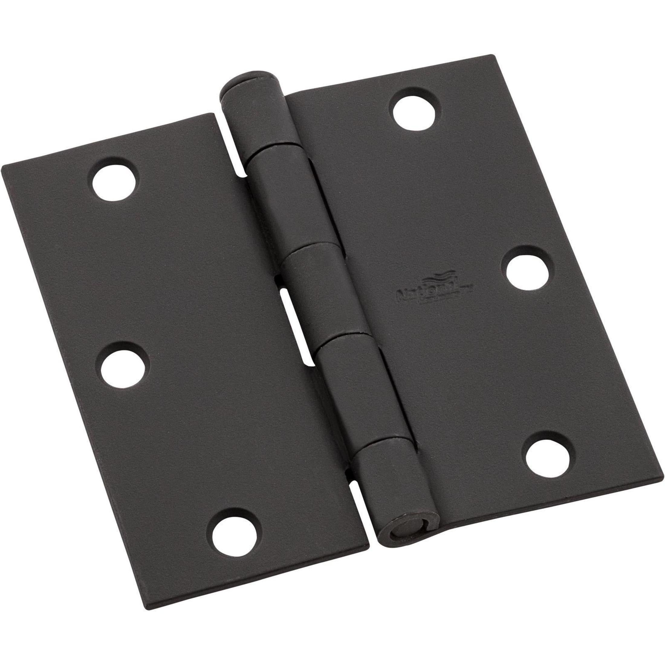 National Hardware - N830-421 V512 3-1/2" SQR Hinge, 3 pack - Black