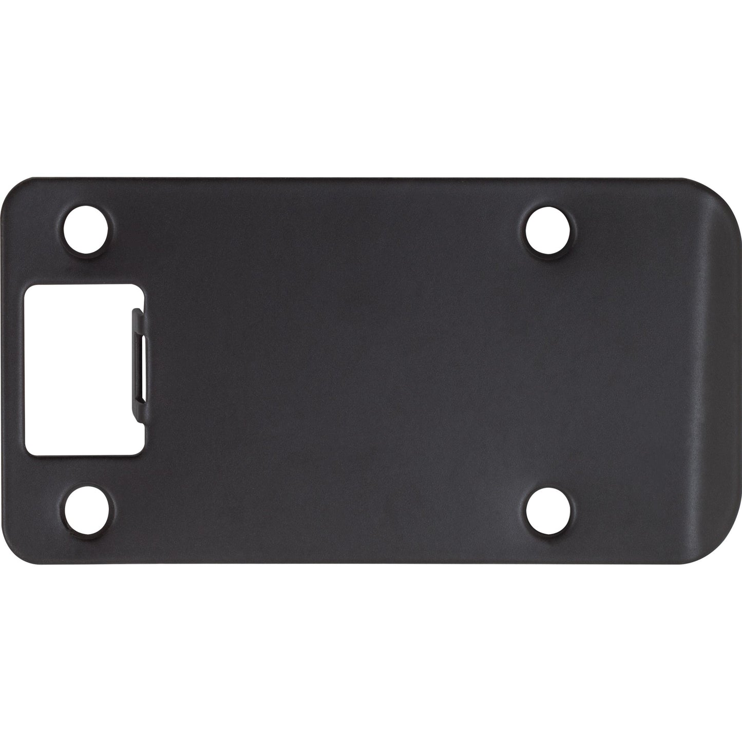 Stone Harbor Hardware Round Corner Extended Lip Strike Plate, 2-1/4" x 4", (4-1/2" Overall Length), Matte Black