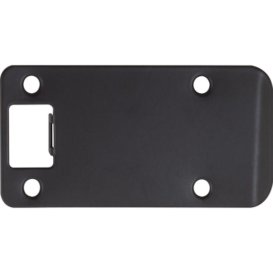 Stone Harbor Hardware Round Corner Extended Lip Strike Plate, 2-1/4" x 4", (4-1/2" Overall Length), Matte Black