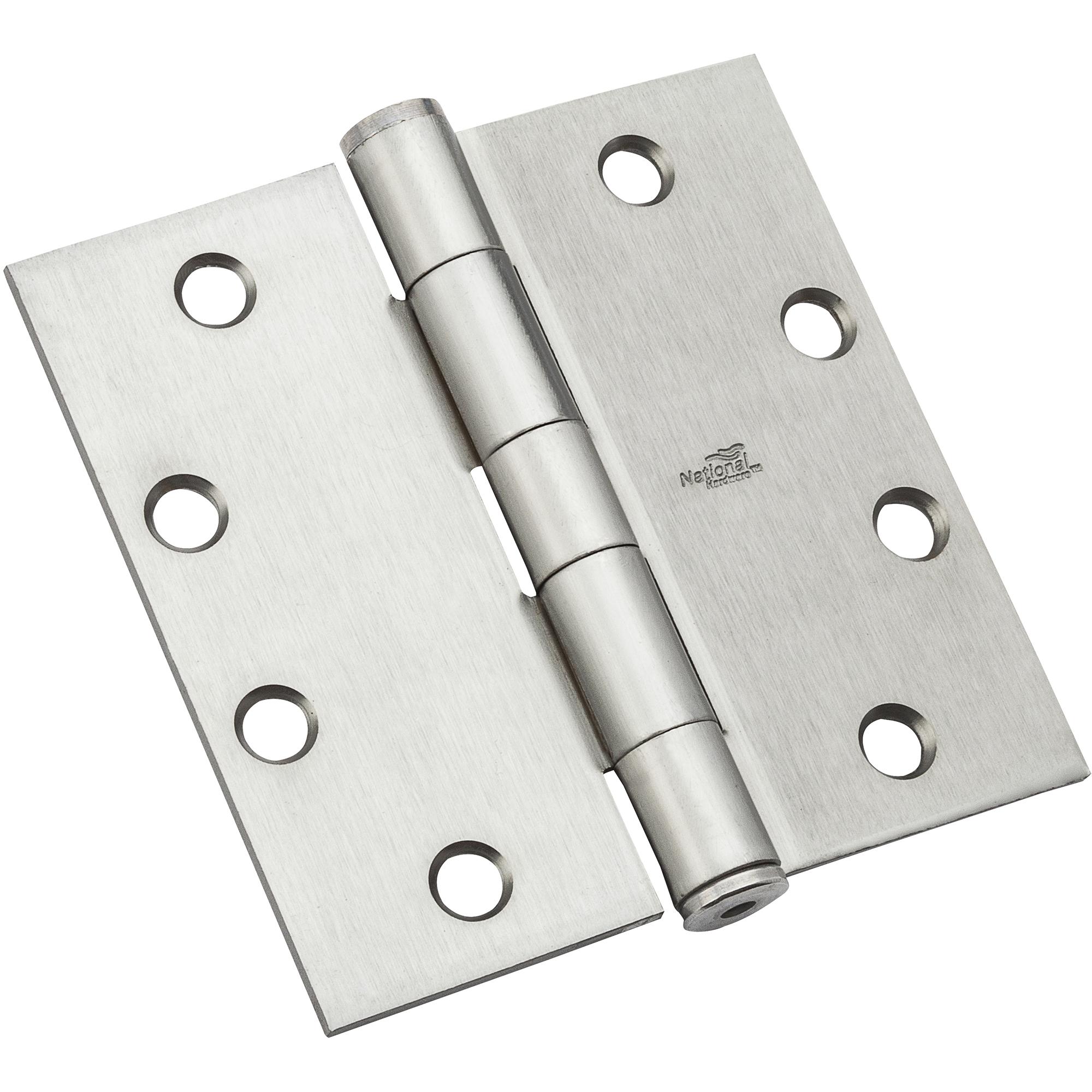 National Hardware - N236-015 F179, 4-1/2" x 4-1/2" Standard Weight Template Hinge in Satin Chrome