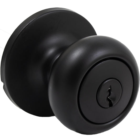 Stone Harbor Hardware Highland Door Knob, Entry Latch, SC Keyway, Matte Black