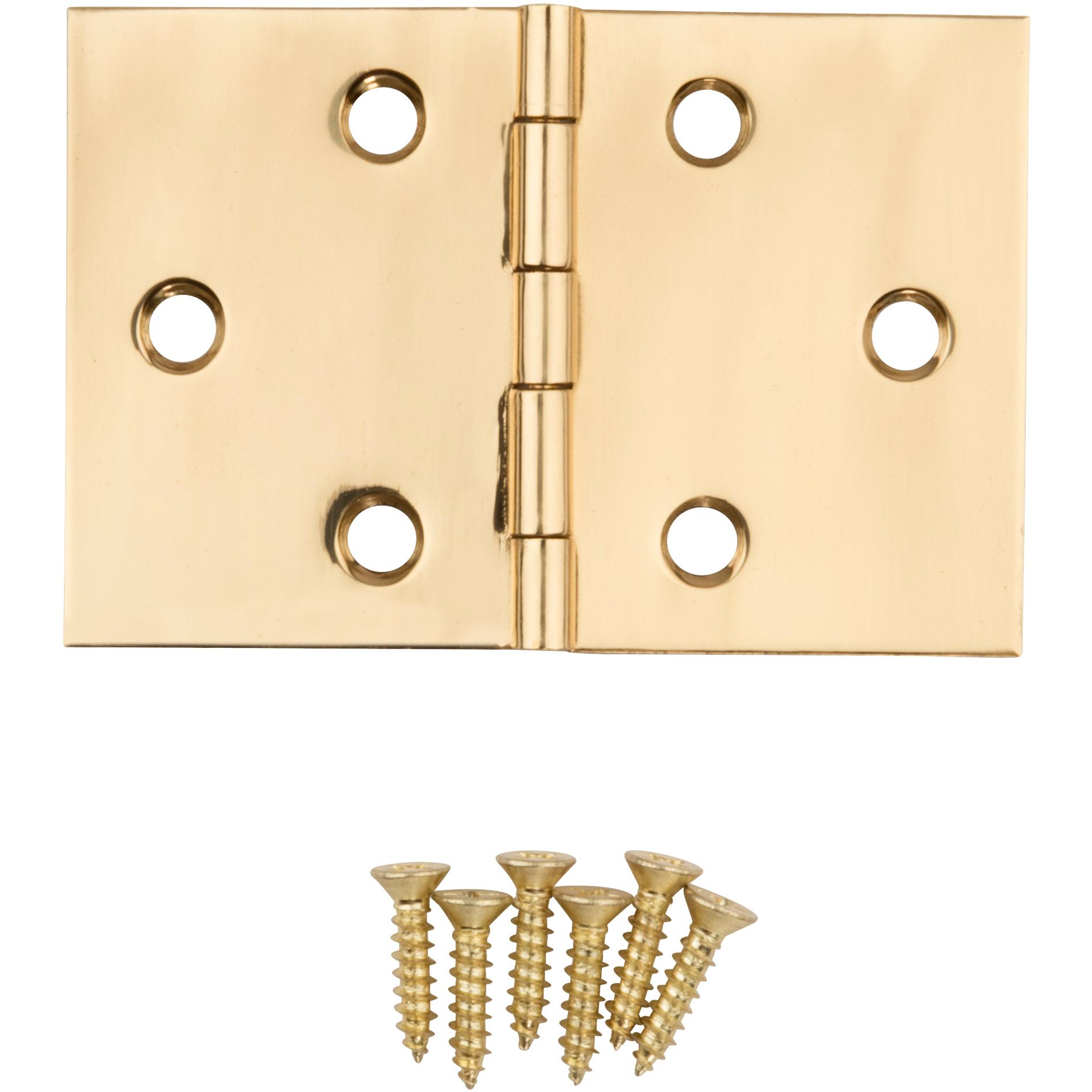 National Hardware - N211-888 V1805 2" x 3-1/16" Desk Hinge - Polished Brass, 2 pack