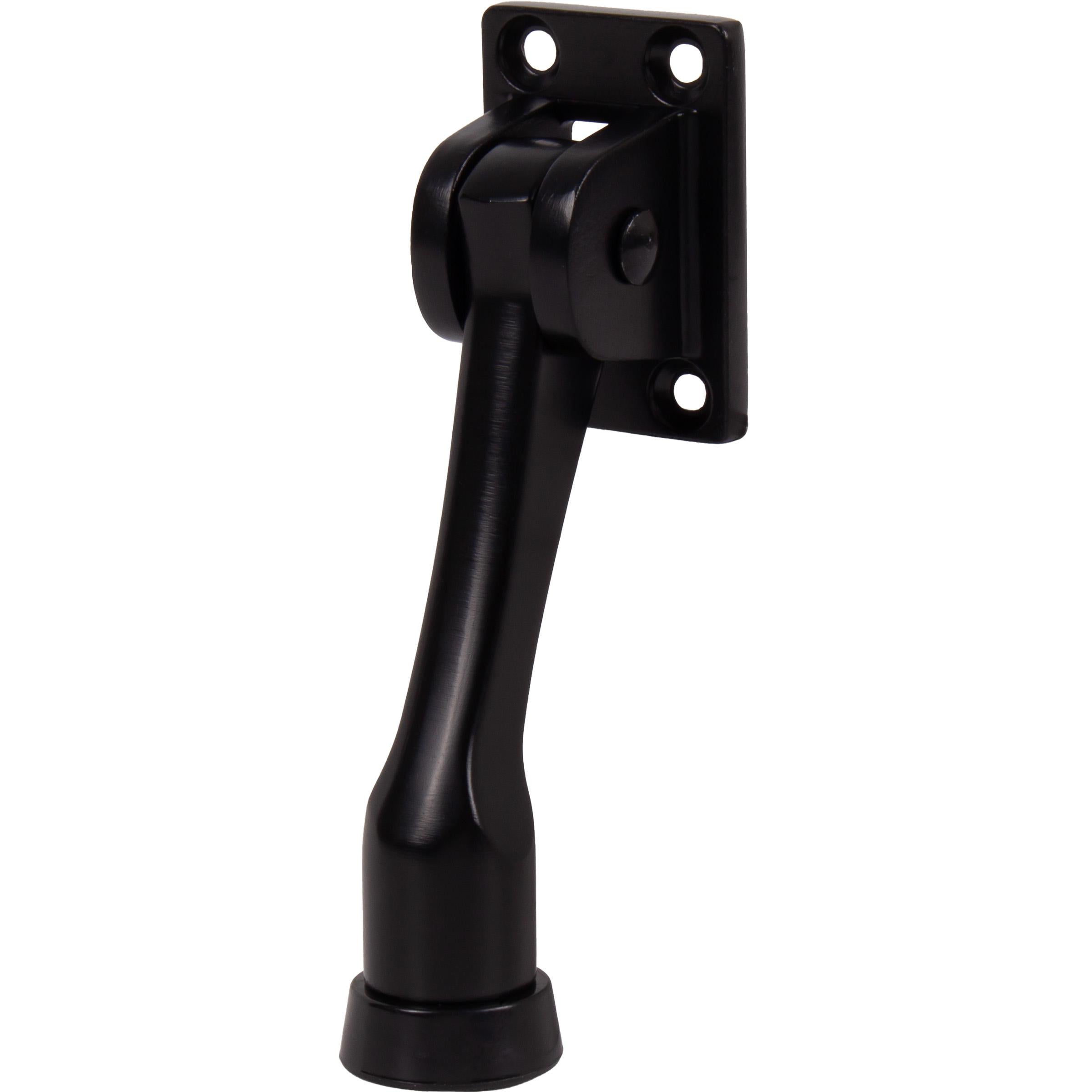 Stone Harbor Hardware Heavy-Duty Kick-Down Holder with 4 Screws, 4 Inches, Matte Black