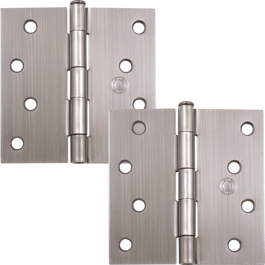 Stone Harbor Hardware 4" Door Hinges, Square Corner, Antique Nickel, 2-Pack
