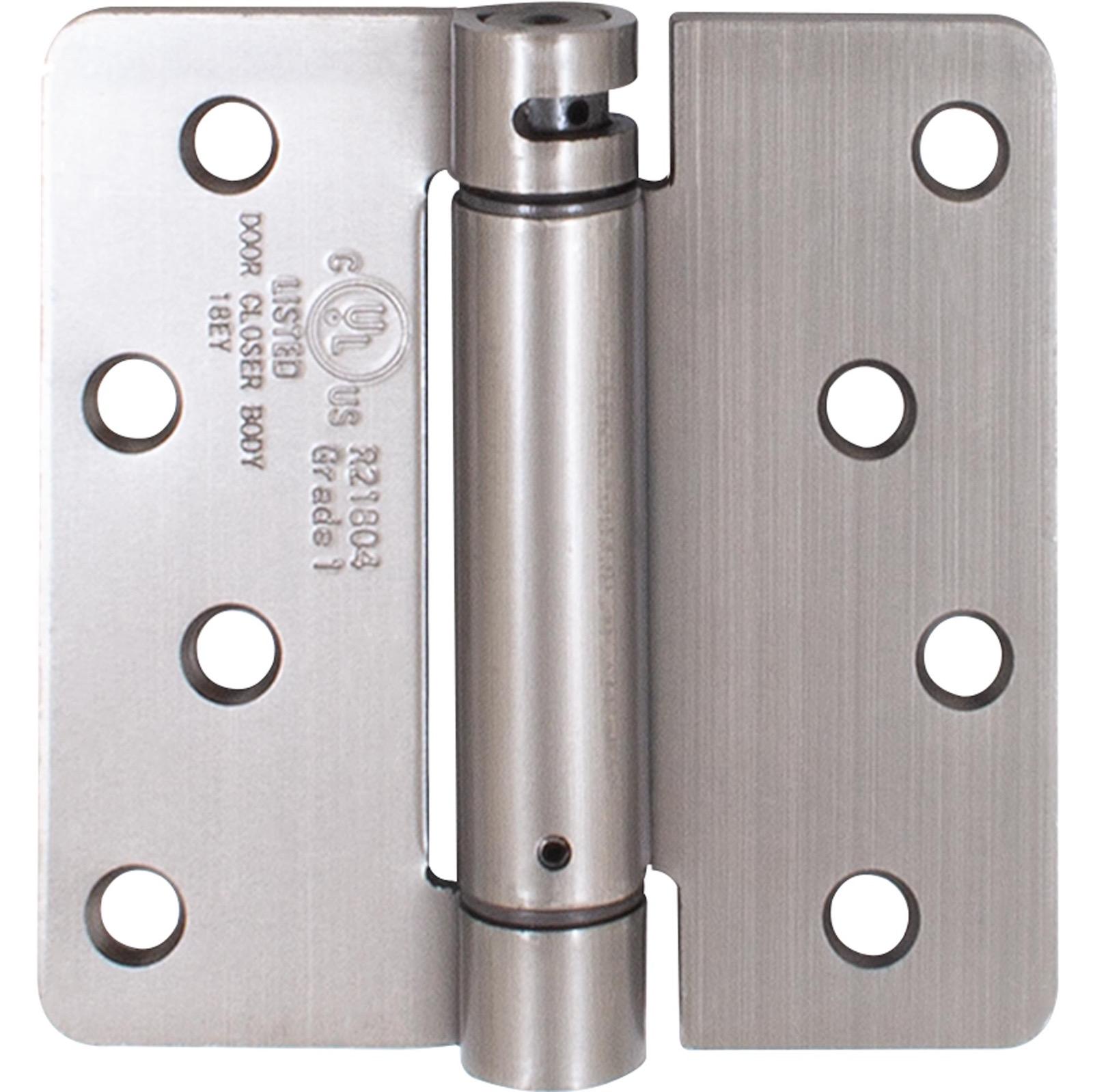 Stone Harbor Hardware Self-Closing Door Hinge, 4 Inches, 1/4" Radius Corner, Antique Nickel