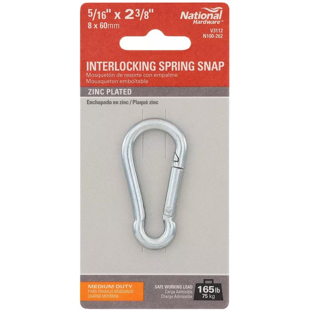 V3112 5/16" x 2-3/8" Interlocking Spring Snap - Zinc Plated