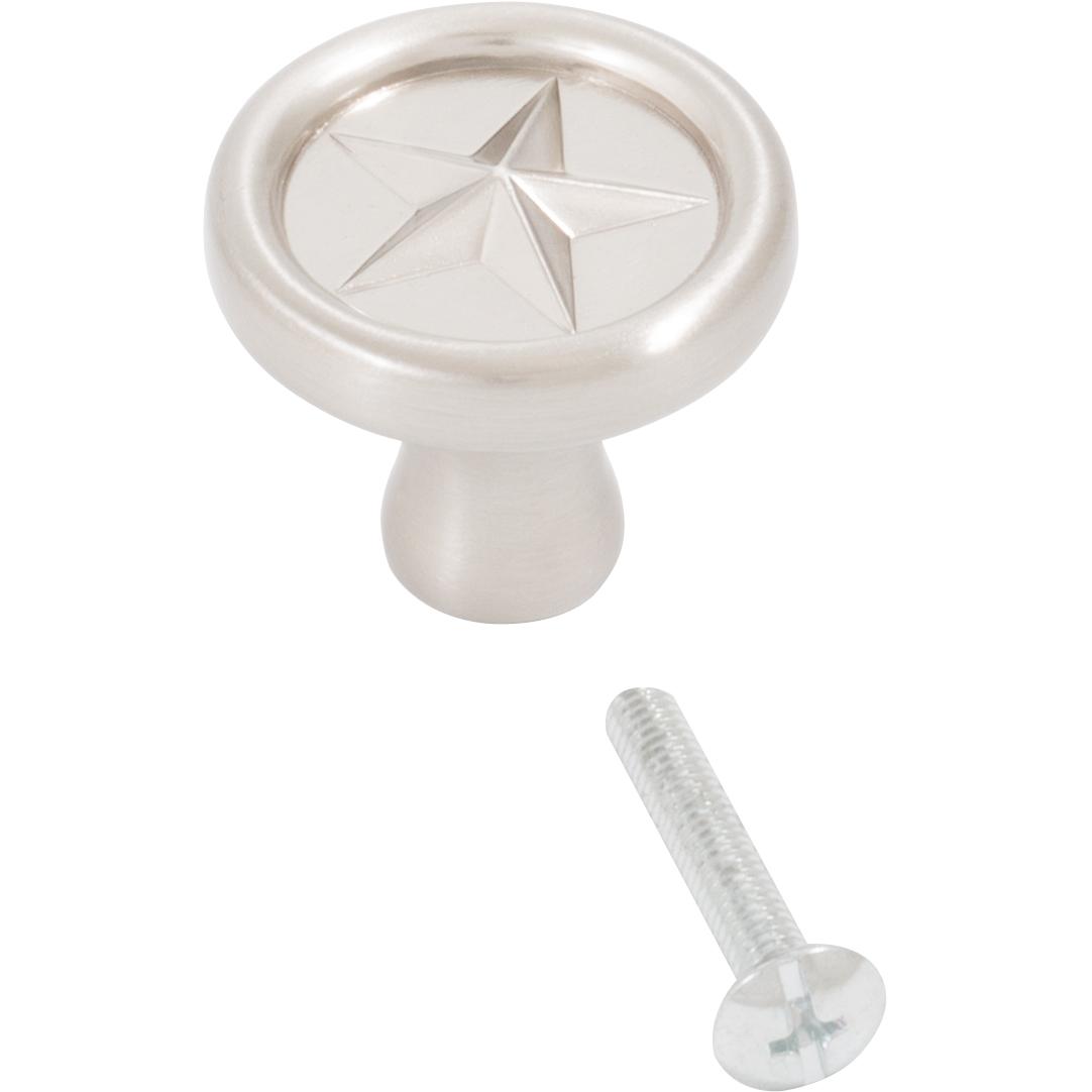 Stone Harbor Hardware Texas Star Cabinet Knob, 1-1/4 Inches, Satin Nickel